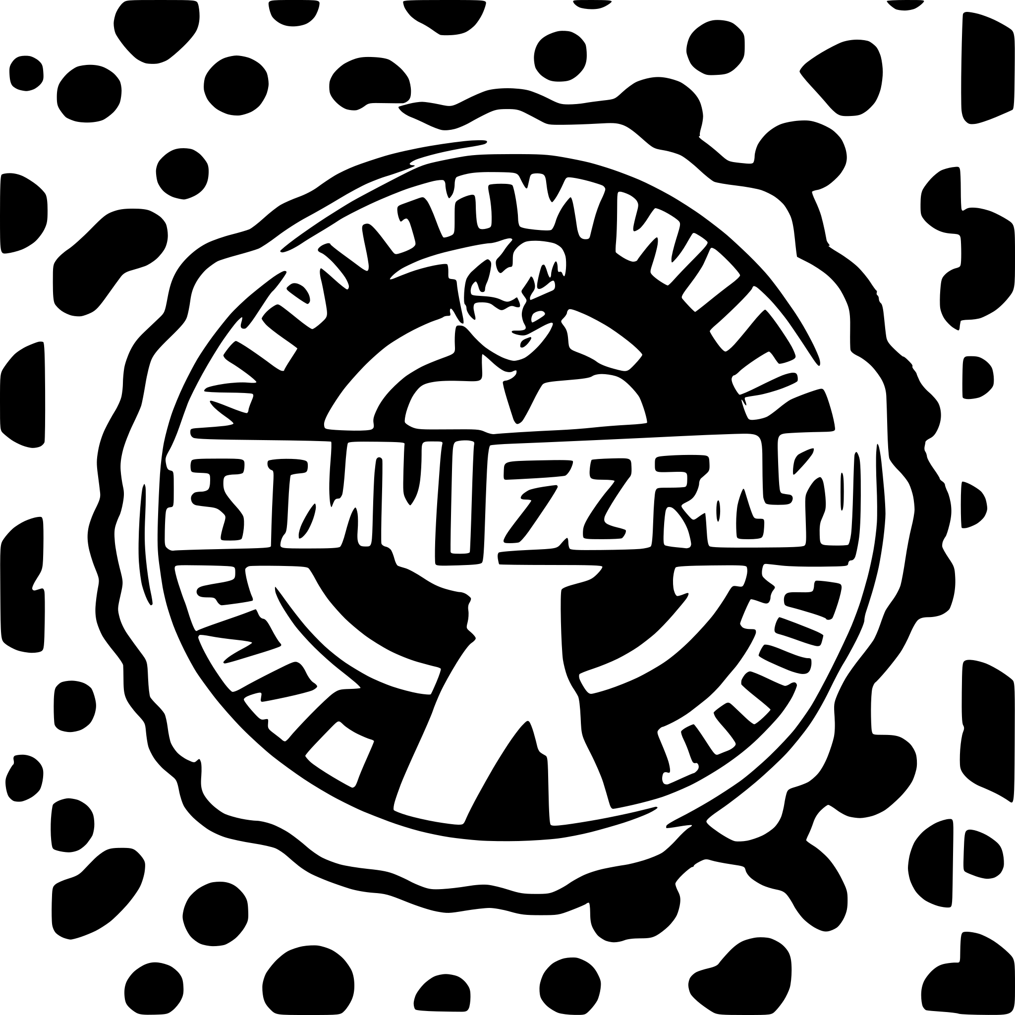 AI-generated SVG of a embroidered patch Text reads 