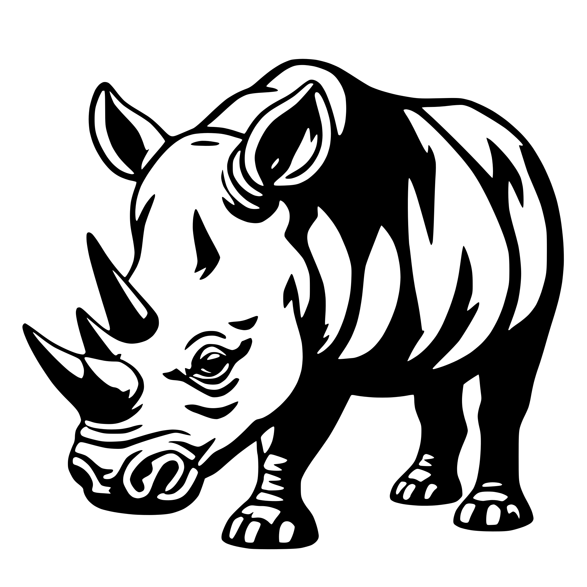AI-generated SVG of a rhino