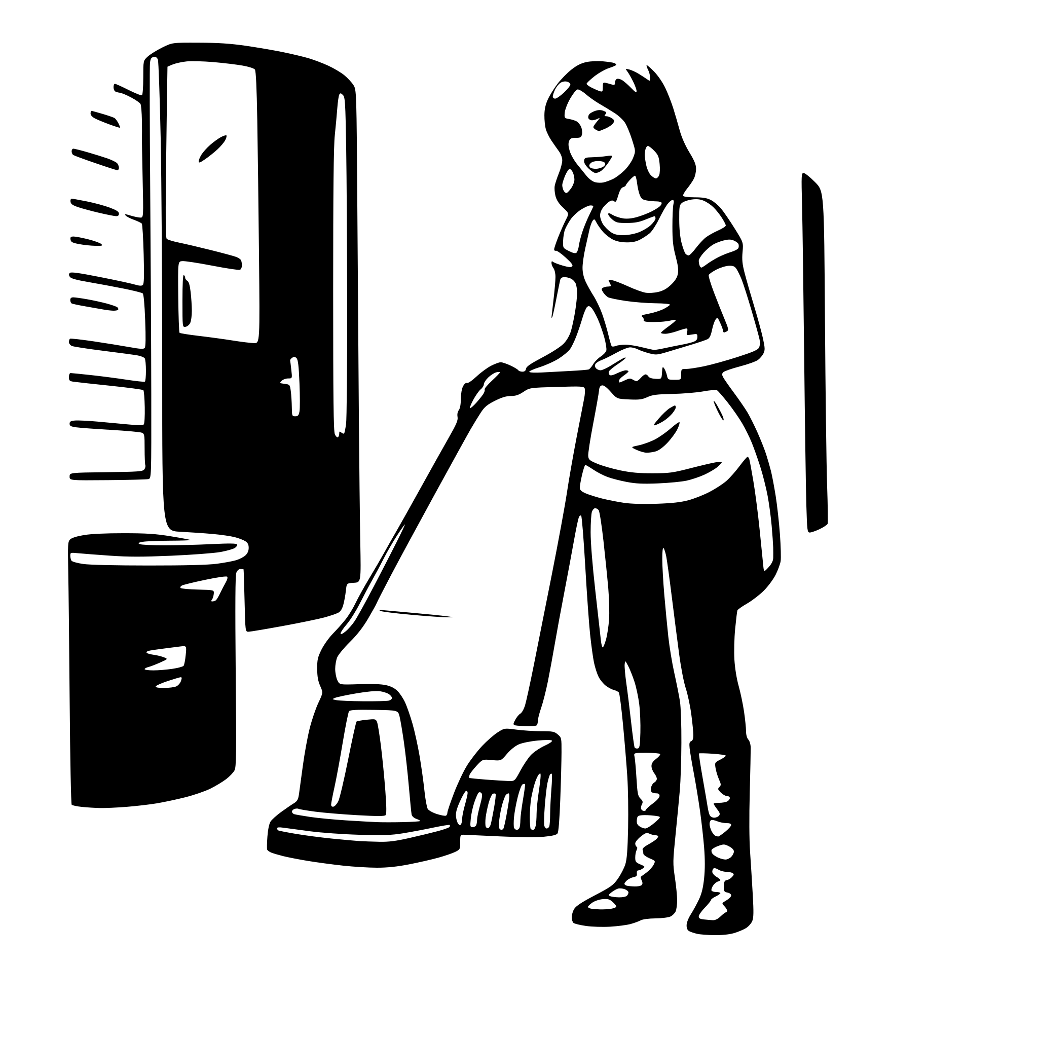 AI-generated SVG of a Bbw woman carpet cleaner