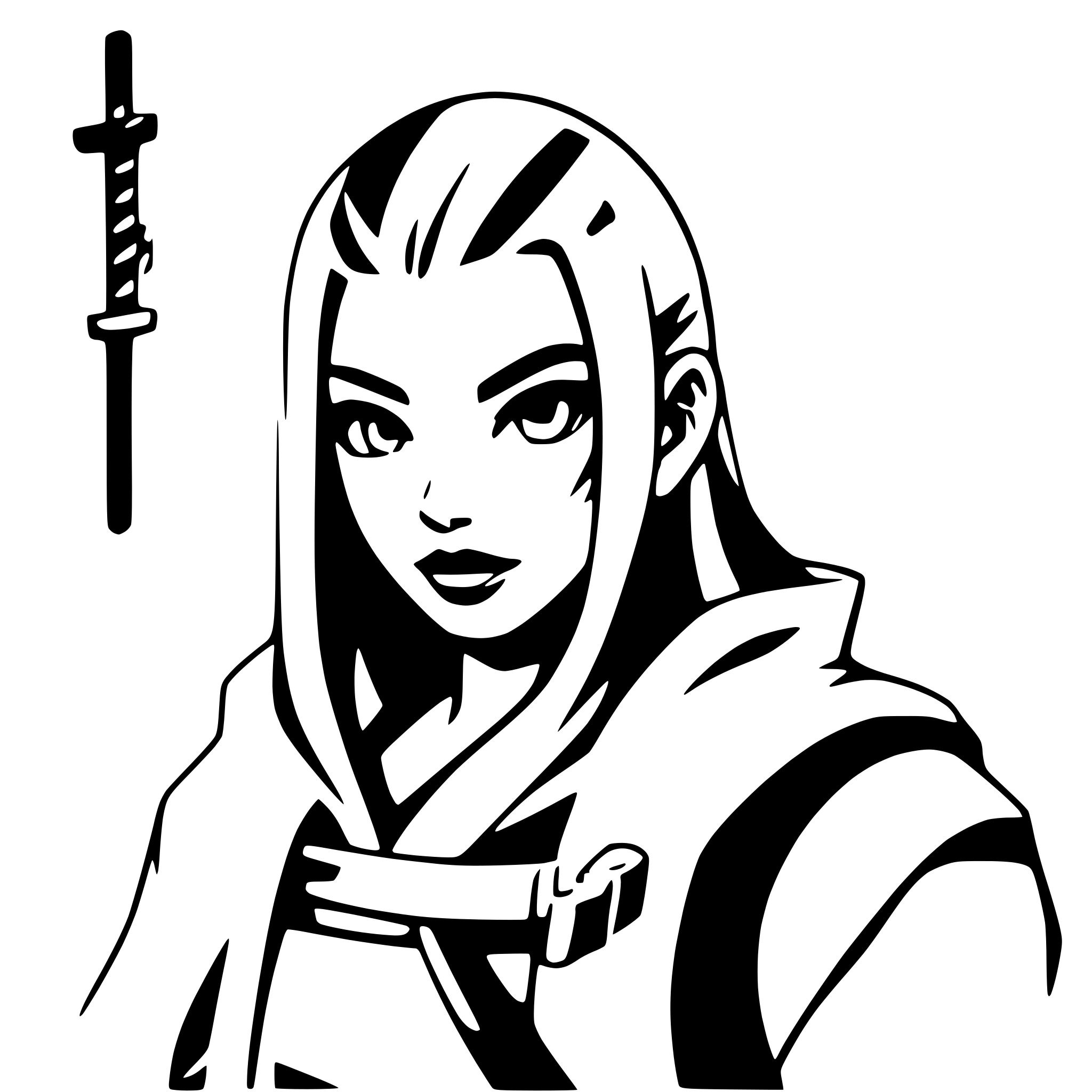 AI-generated SVG of 'samurai with battle scars'