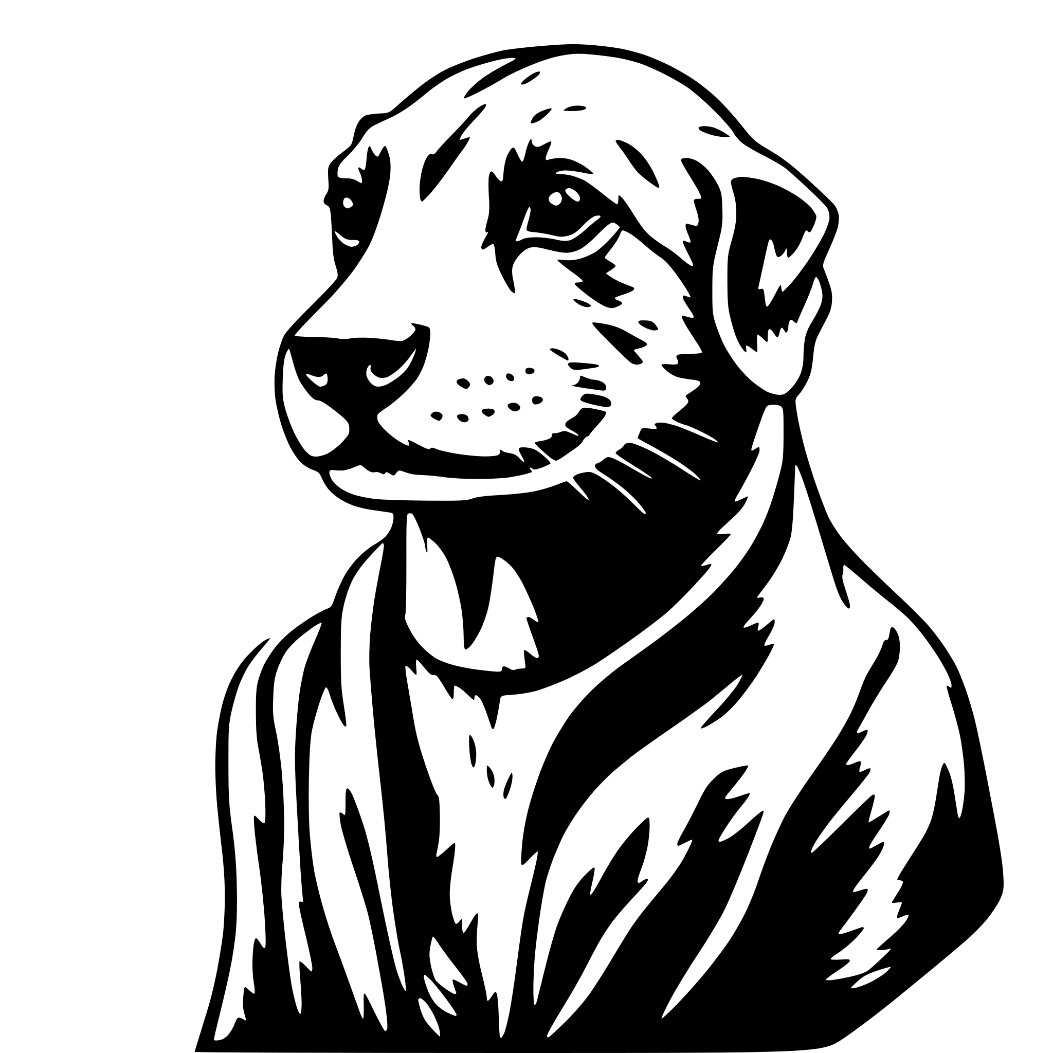 AI-generated SVG of '5 otters'