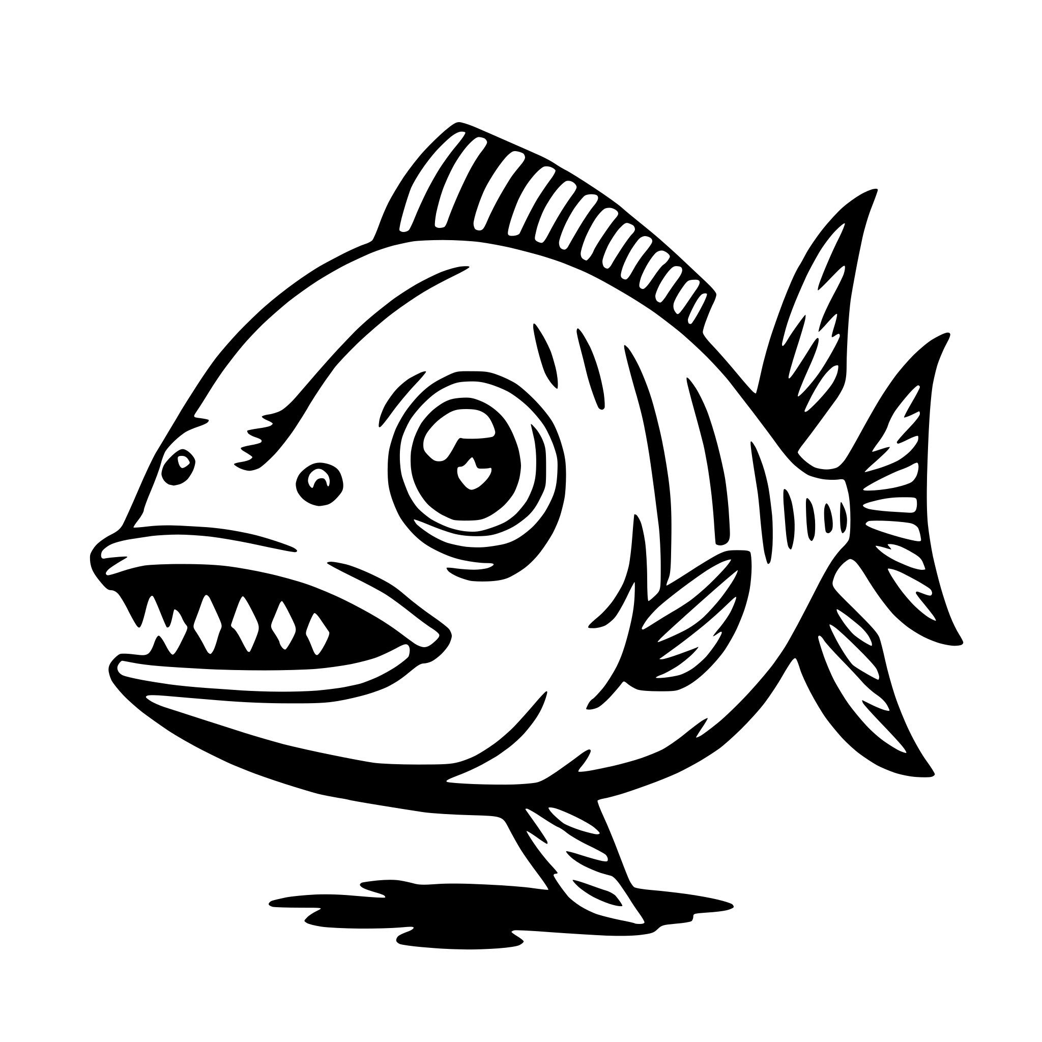 AI-generated SVG of a piranha