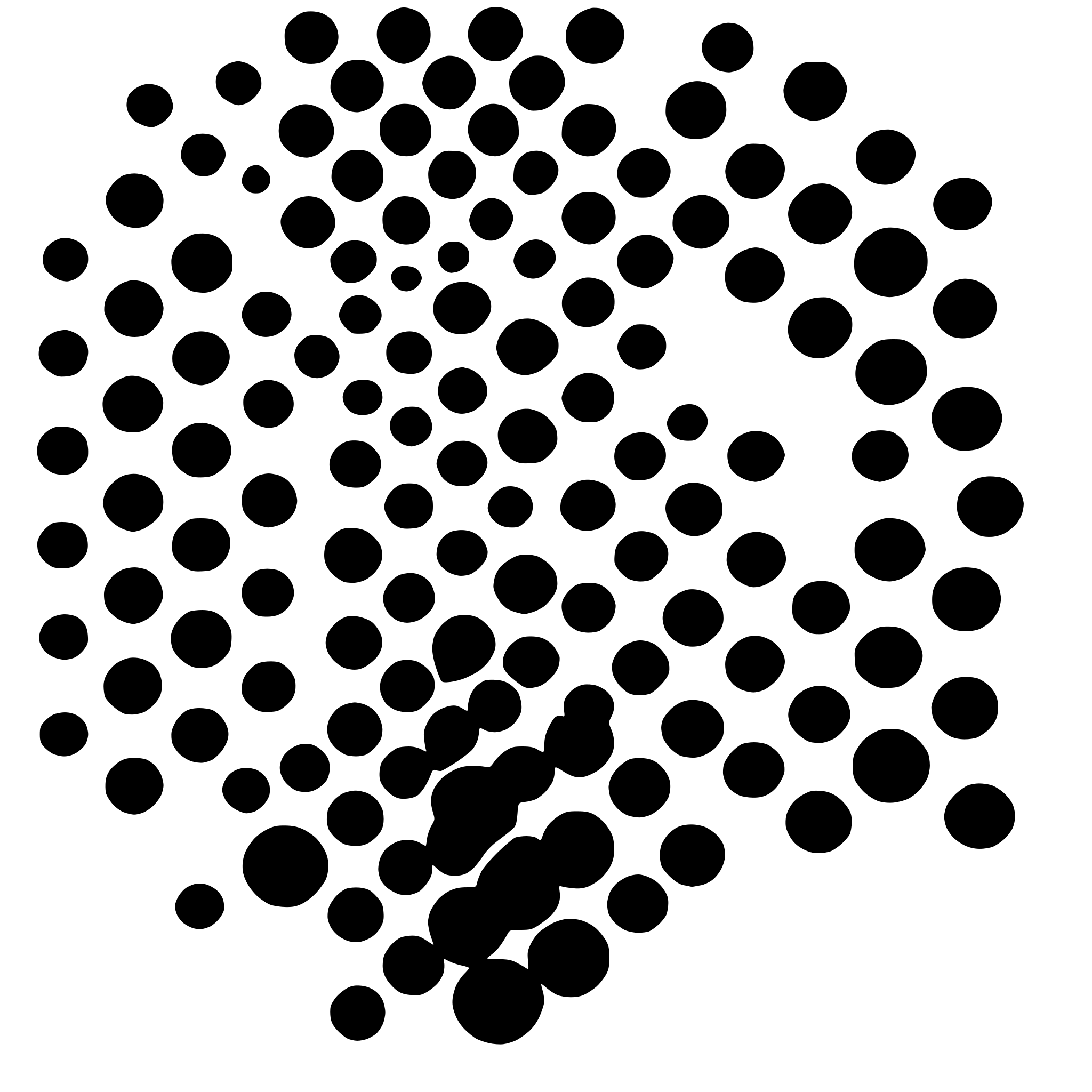 AI-generated SVG of '5 yellow 3d style dots'