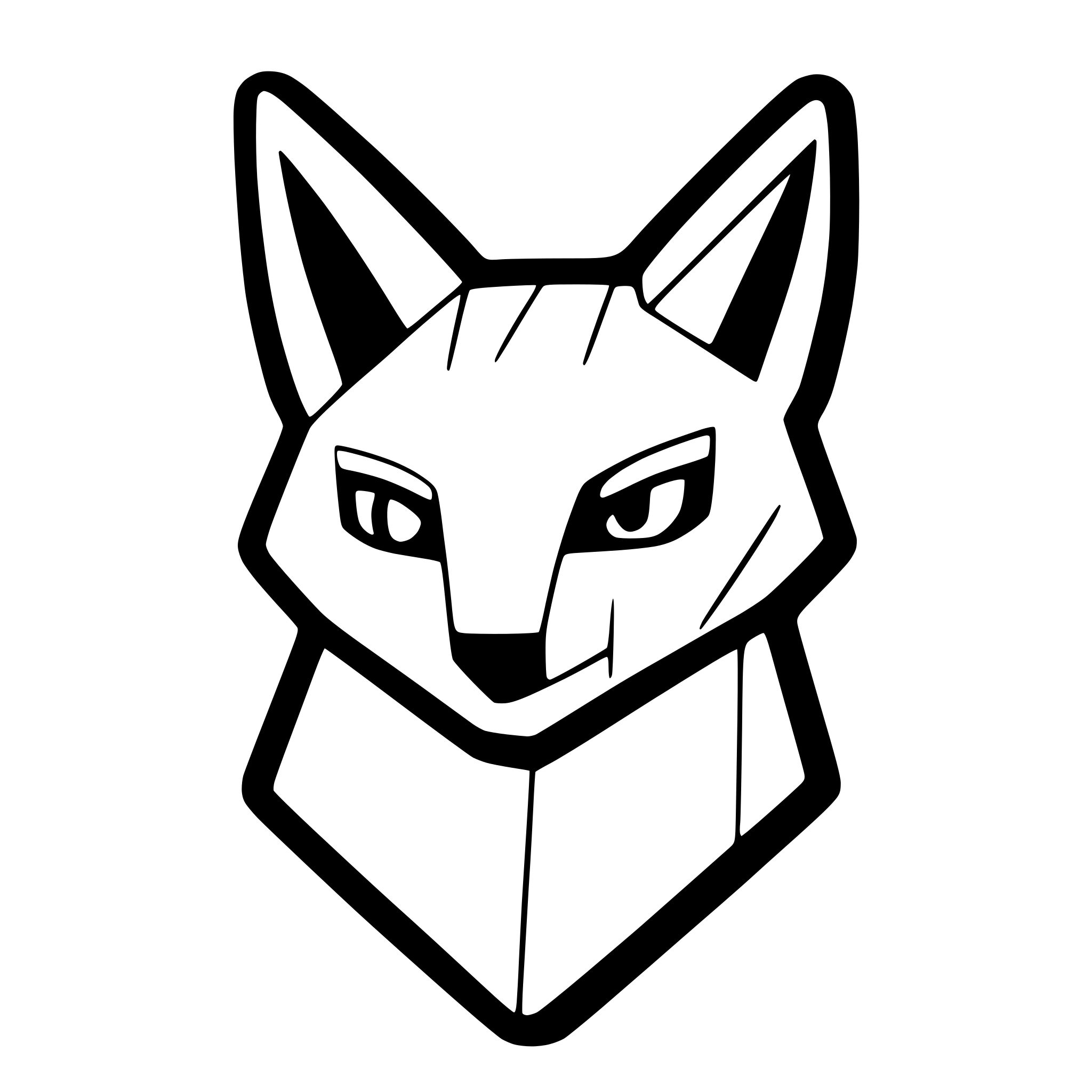 AI-generated SVG of 'geometric fox with sharp lines'