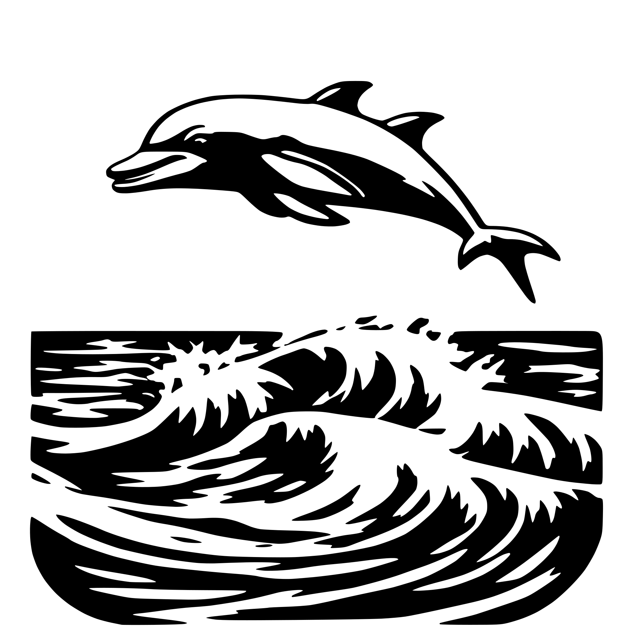 AI-generated SVG of a DOLPHIN JUMPING WAVE