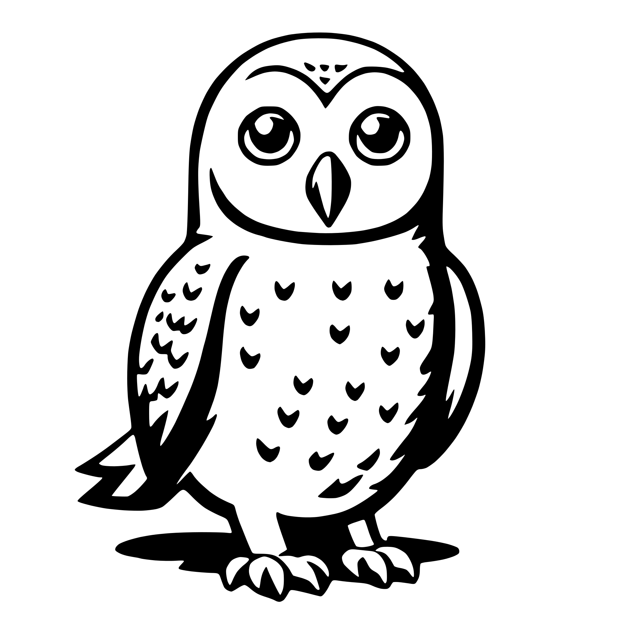 AI-generated SVG of 'snowy owl'
