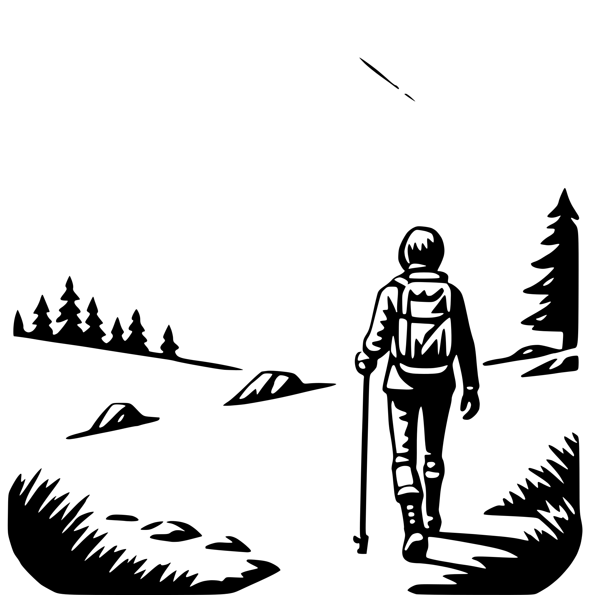 AI-generated SVG of a high-altitude hiking