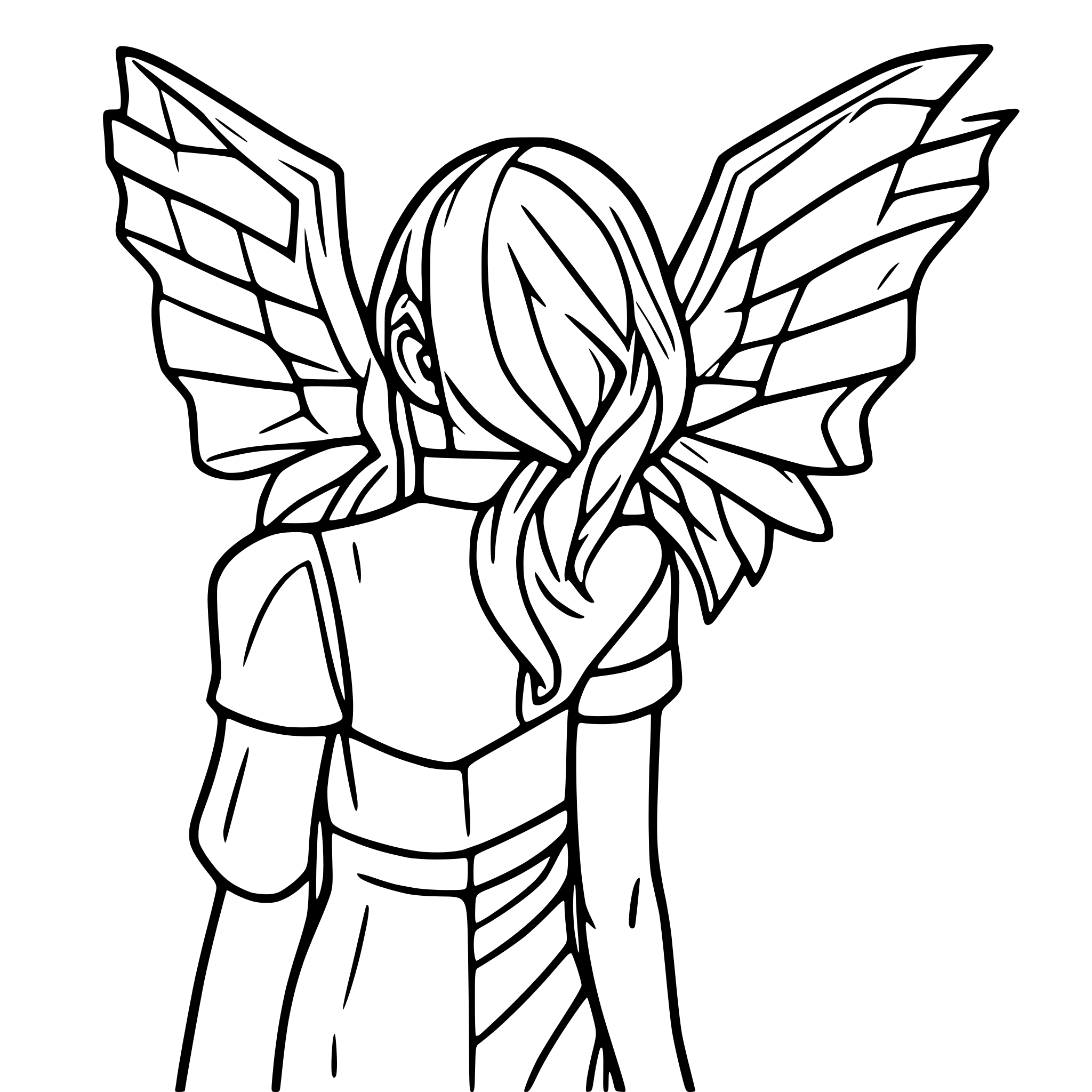 AI-generated SVG of 'back view of dragon wings'