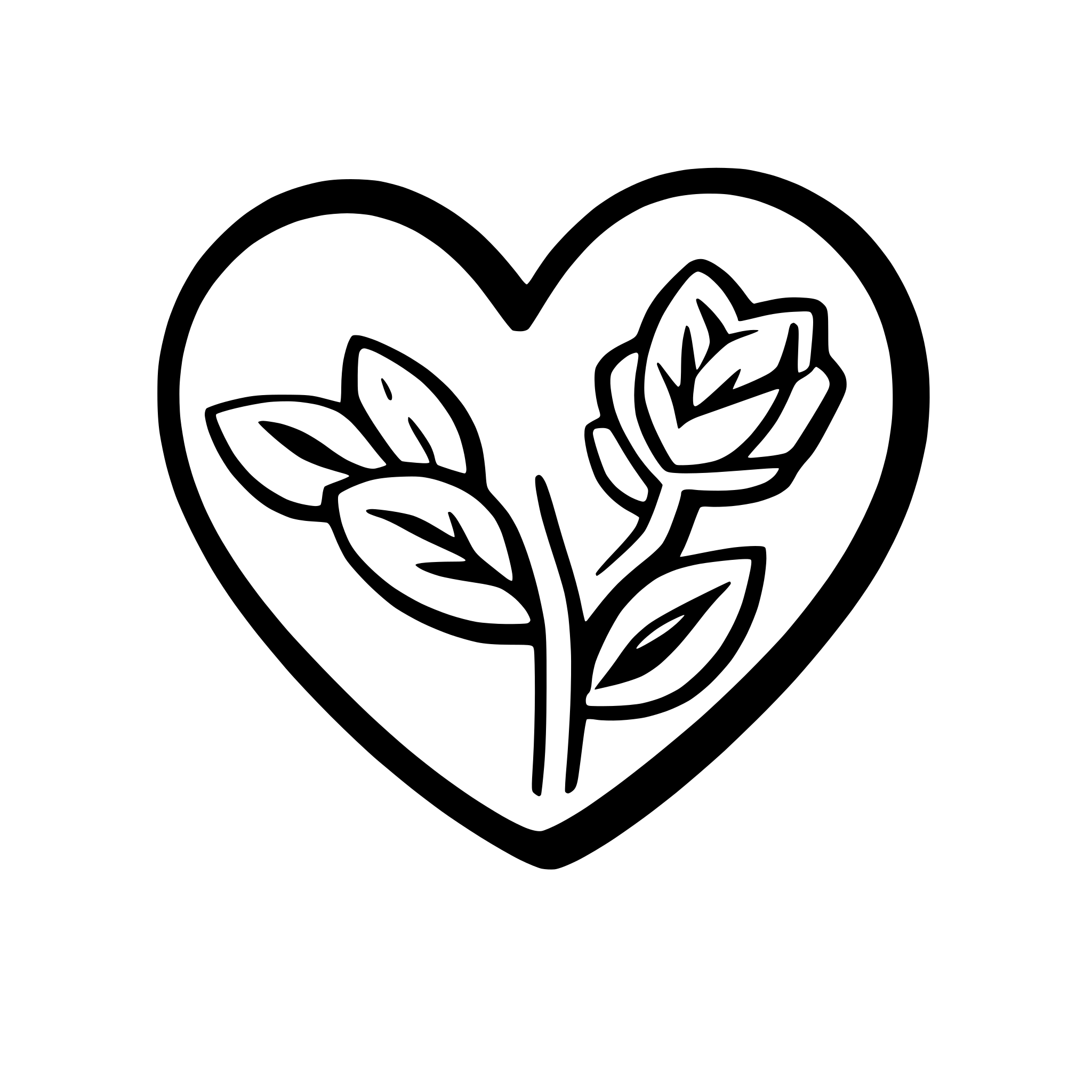 AI-generated SVG of 'heart with roses'
