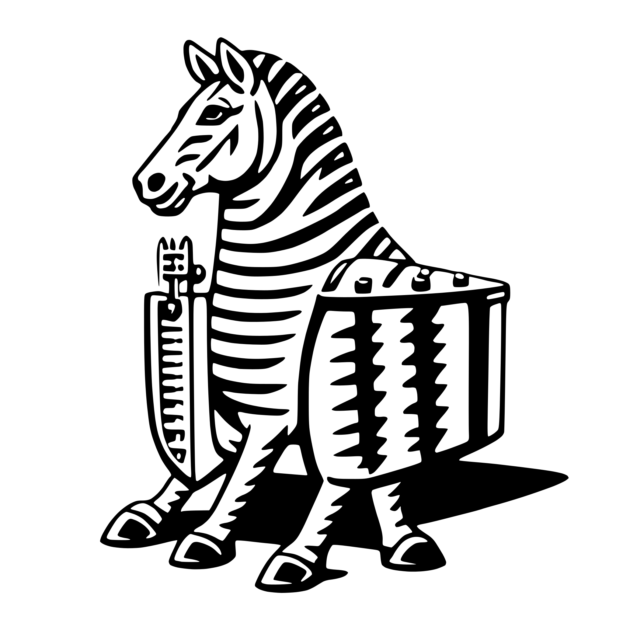 AI-generated SVG of a zebra with zither