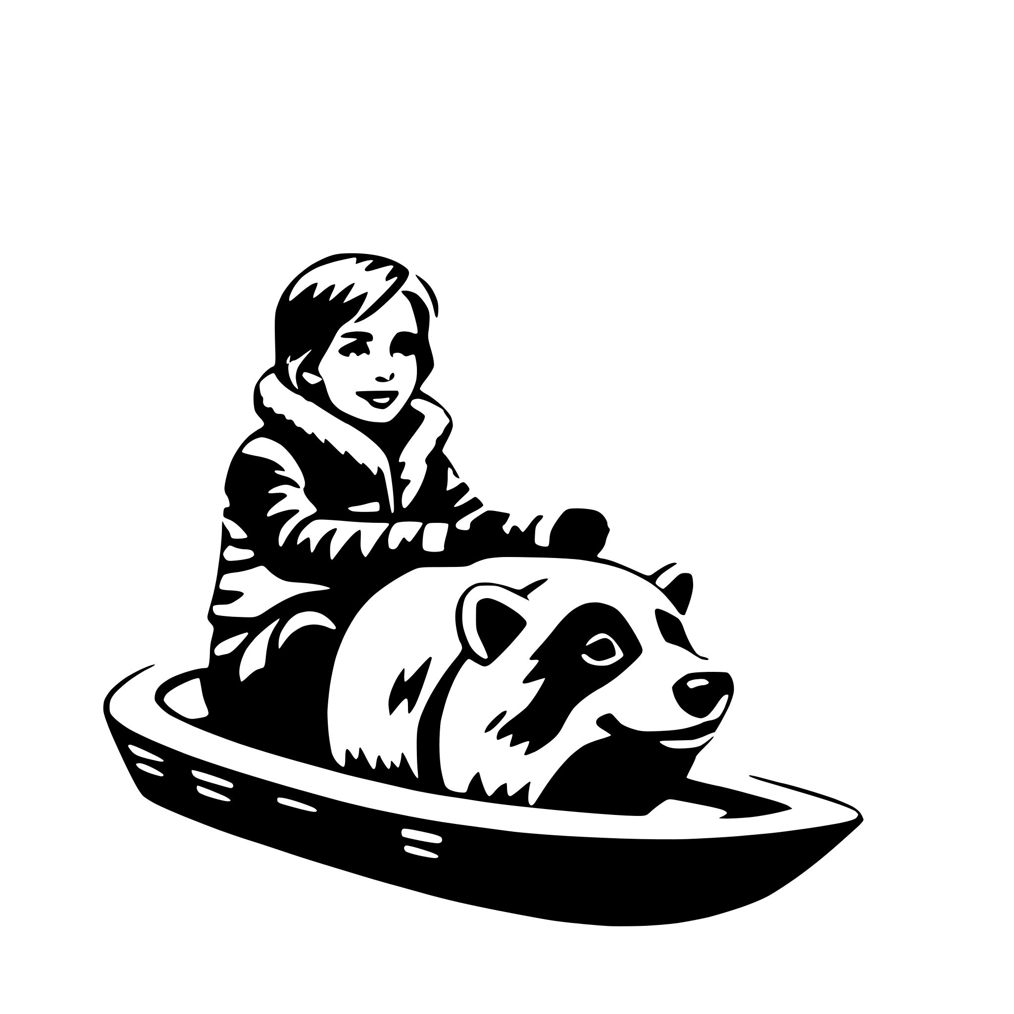 AI-generated SVG of a arctic sledding adventure