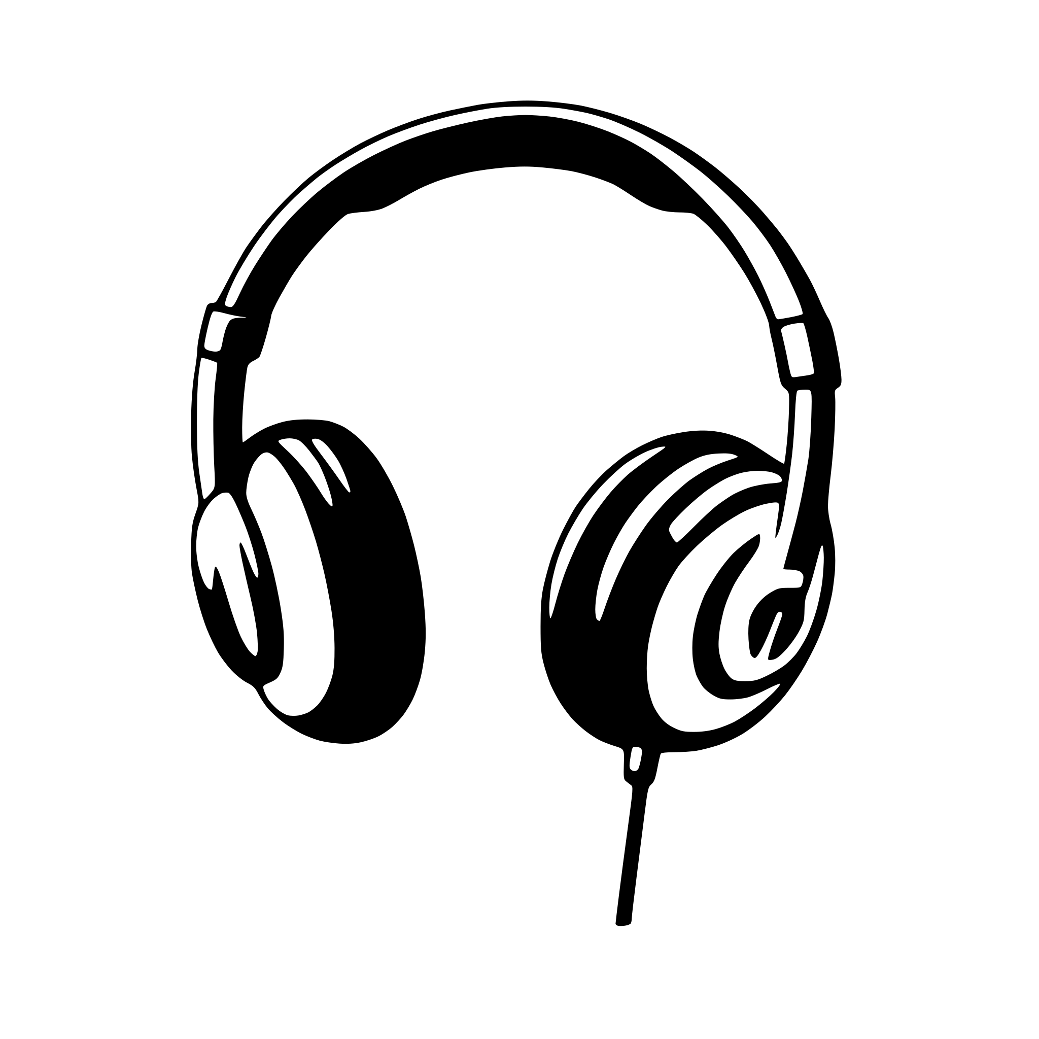 AI-generated SVG of a The letter R in the headphones