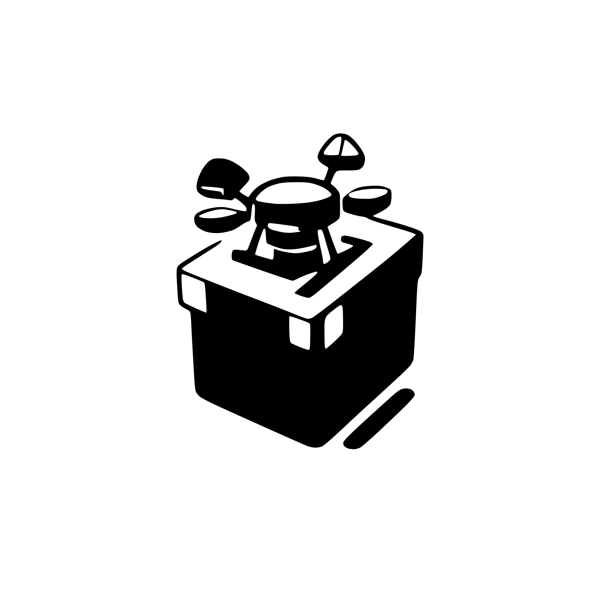 AI-generated SVG of a drone coming out a box