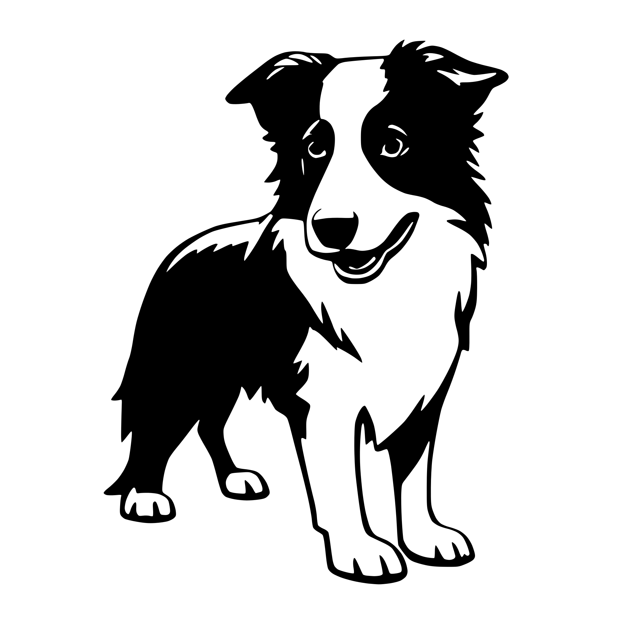 AI-generated SVG of 'flat border collie'