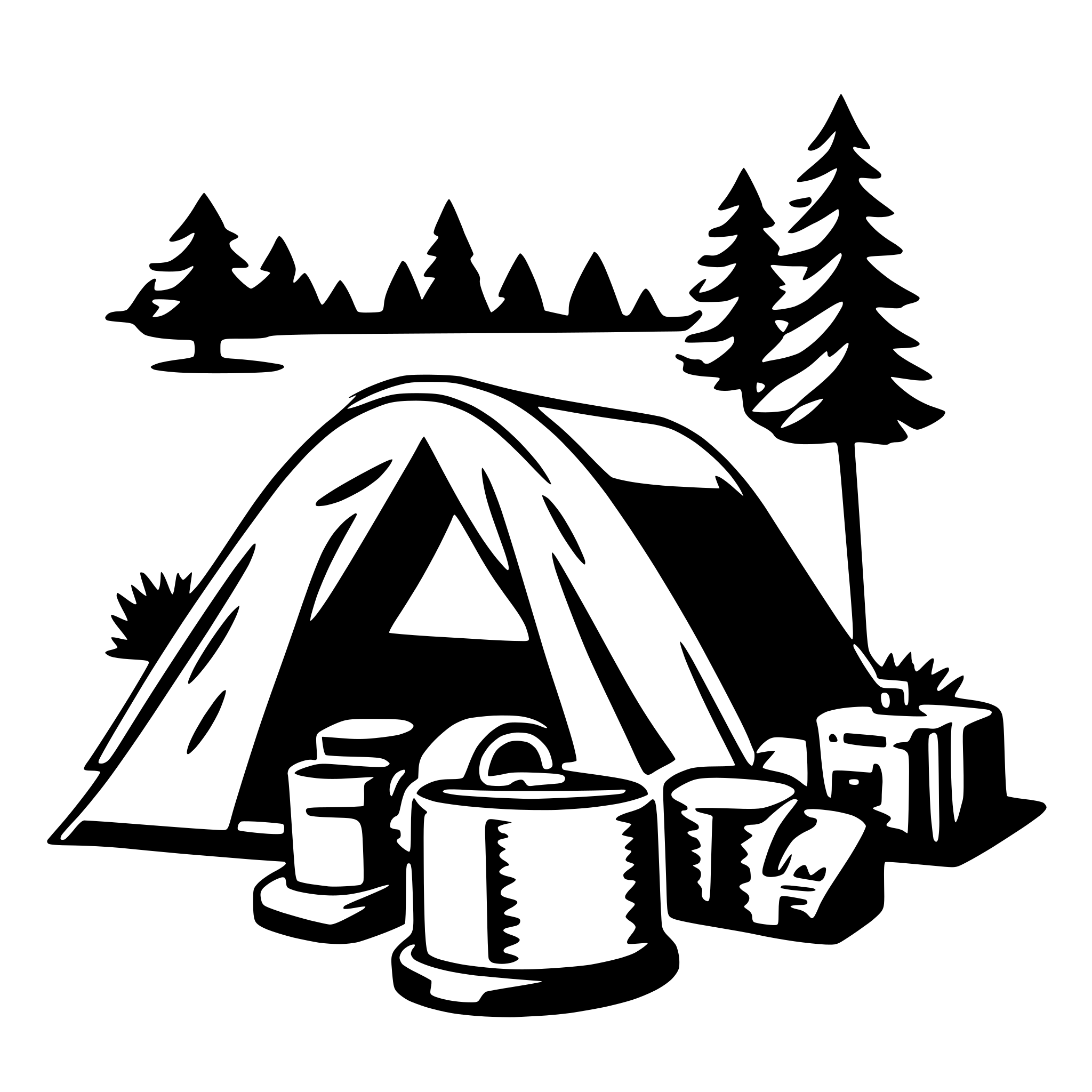 AI-generated SVG of a camping gear