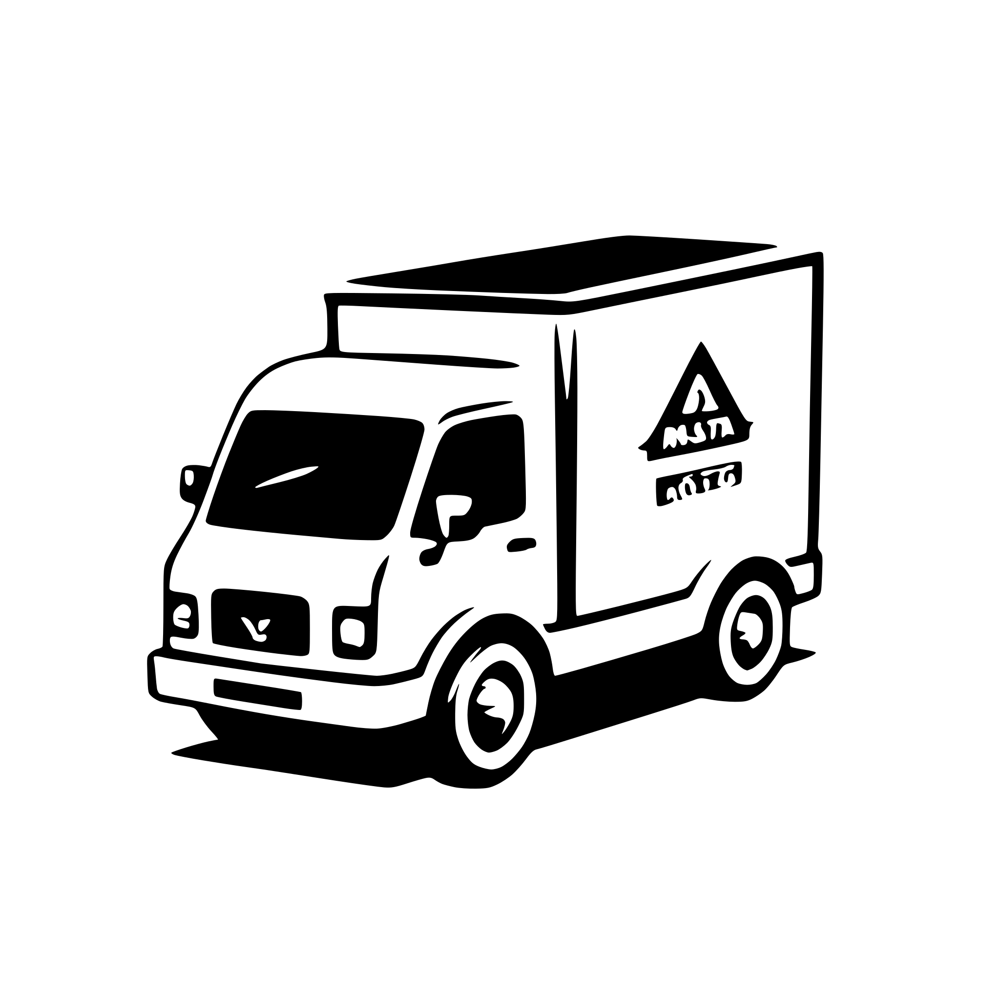 AI-generated SVG of a a moving company van  rasta