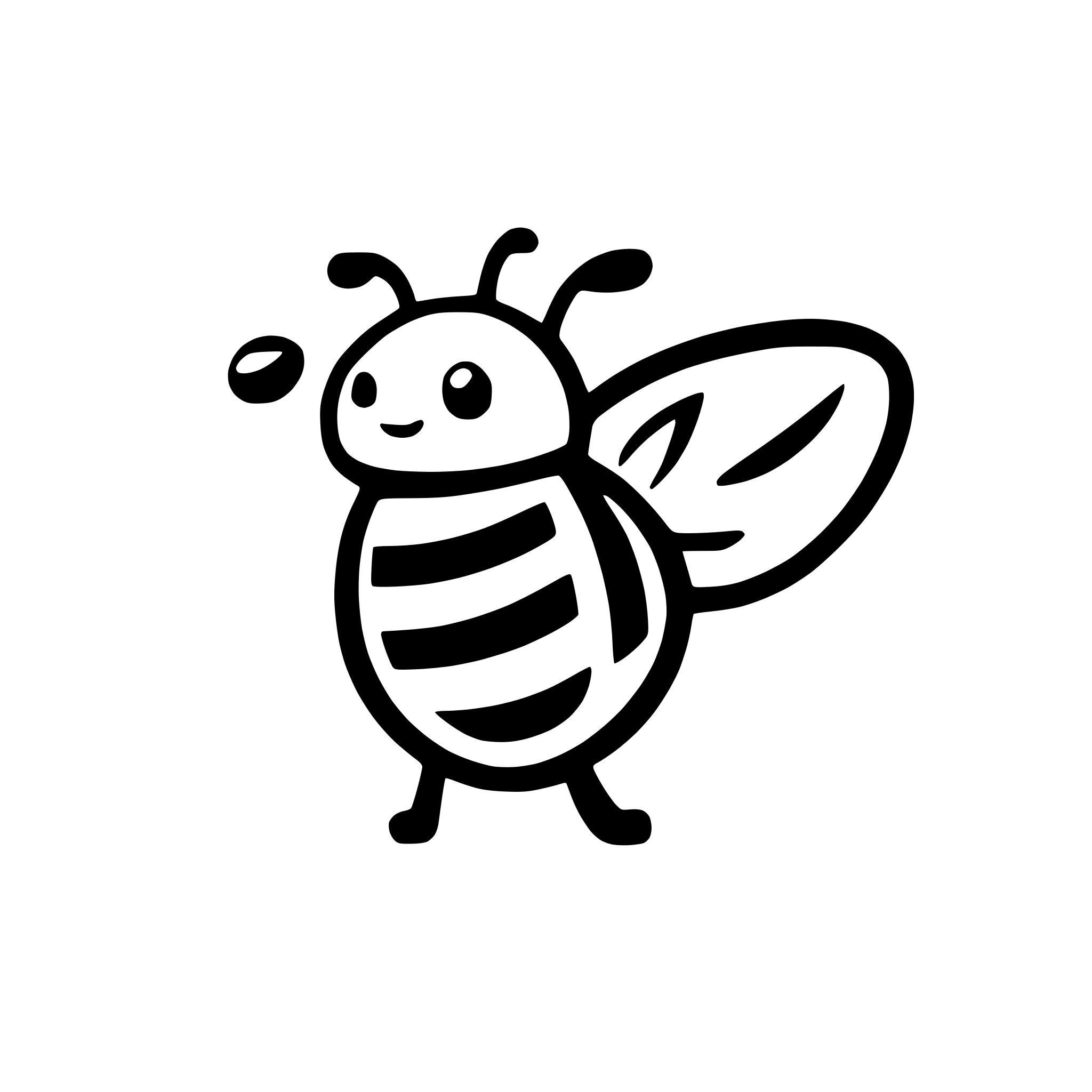 AI-generated SVG of a a side perspective icon of a bee