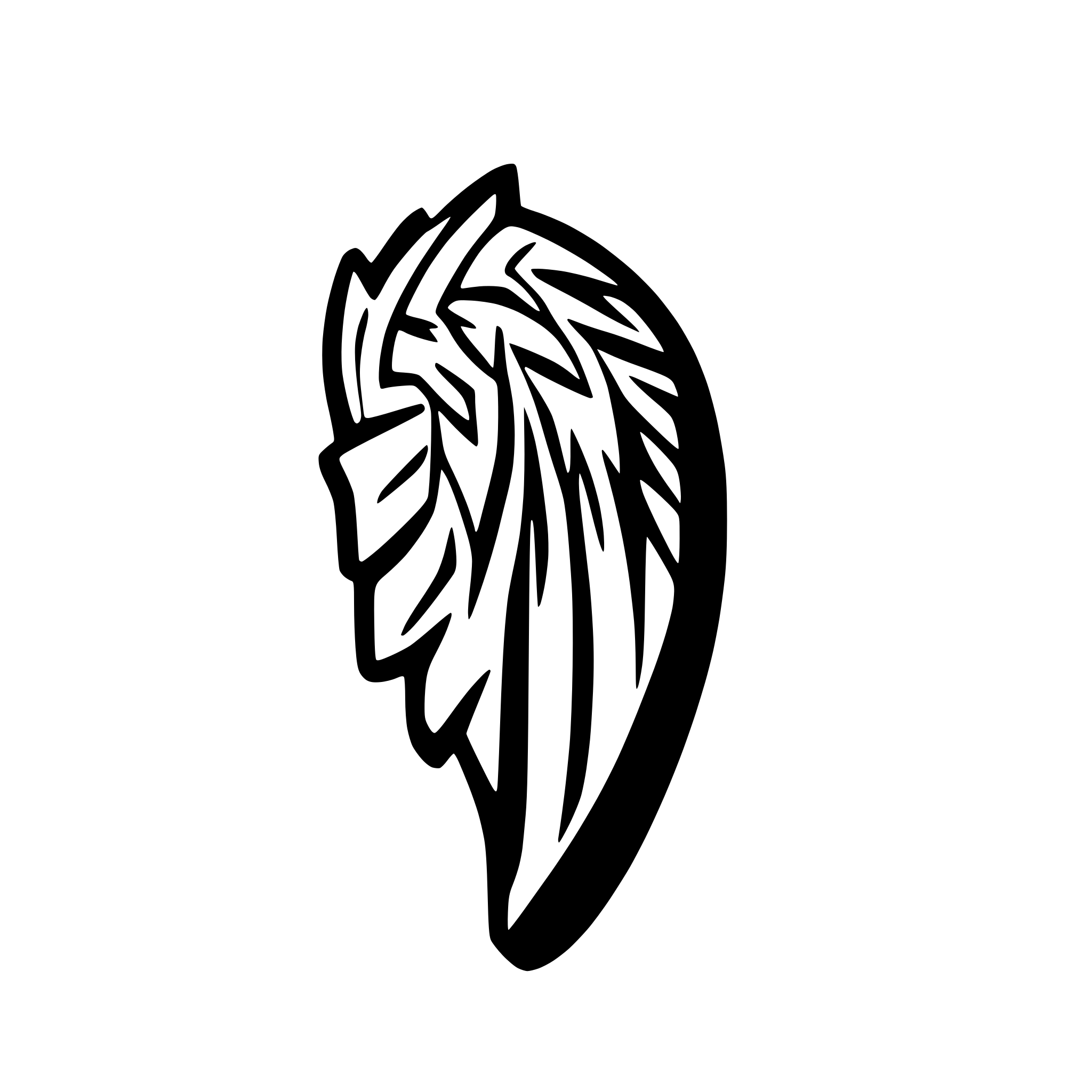 AI-generated SVG of a Winged Fragment, a fragment of a dragon’s wing, with a sharp, angular silhouette