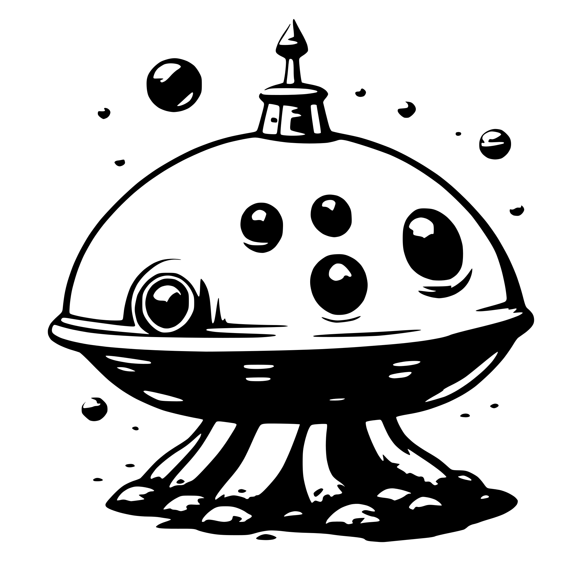 AI-generated SVG of 'cute alien space ship'