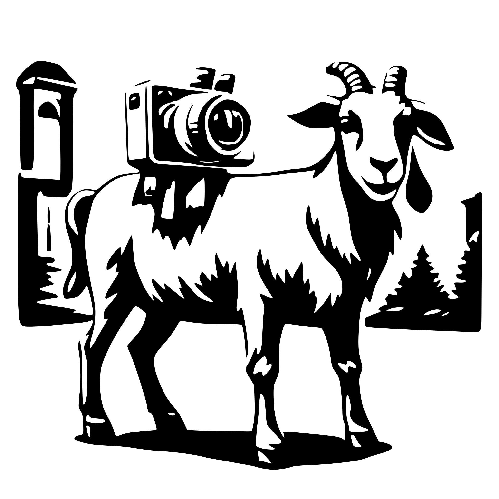 AI-generated SVG of a goat taking photos