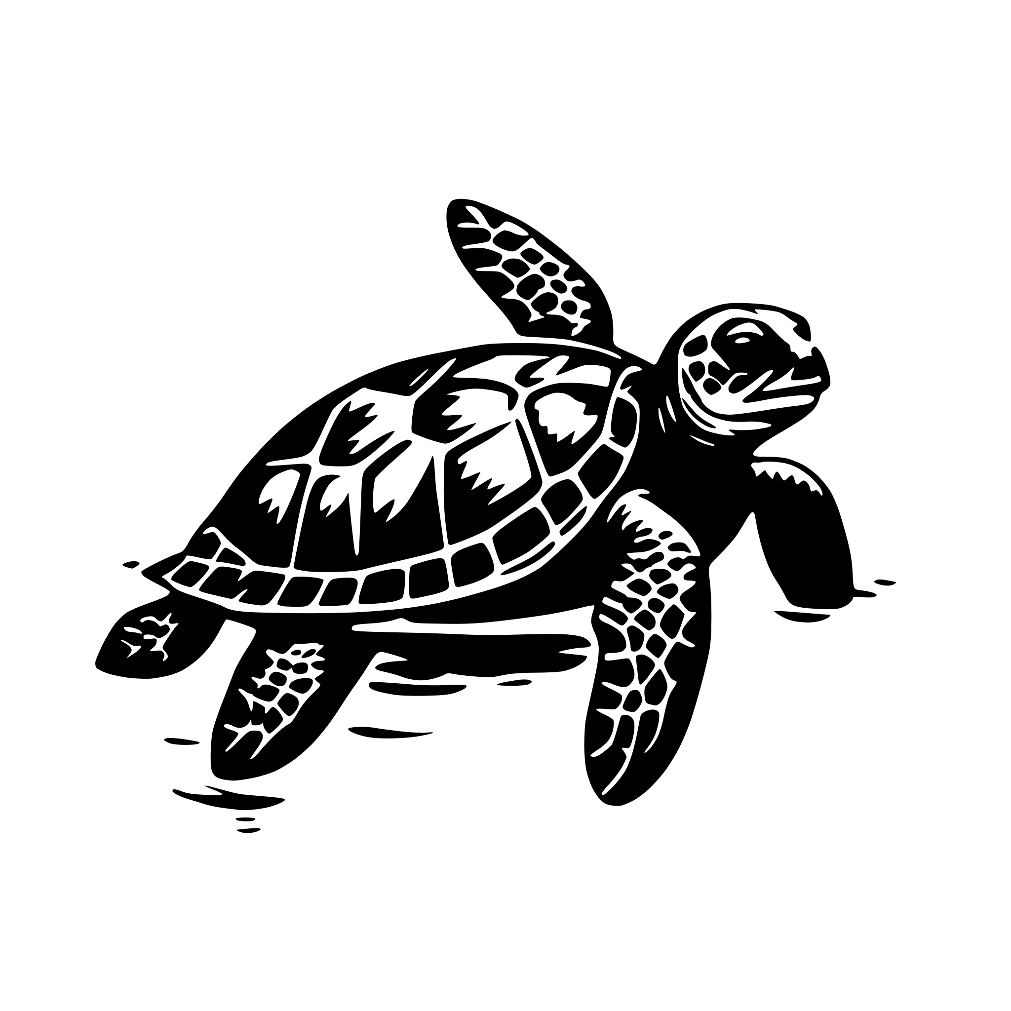 AI-generated SVG of 'sea turtle swimming'