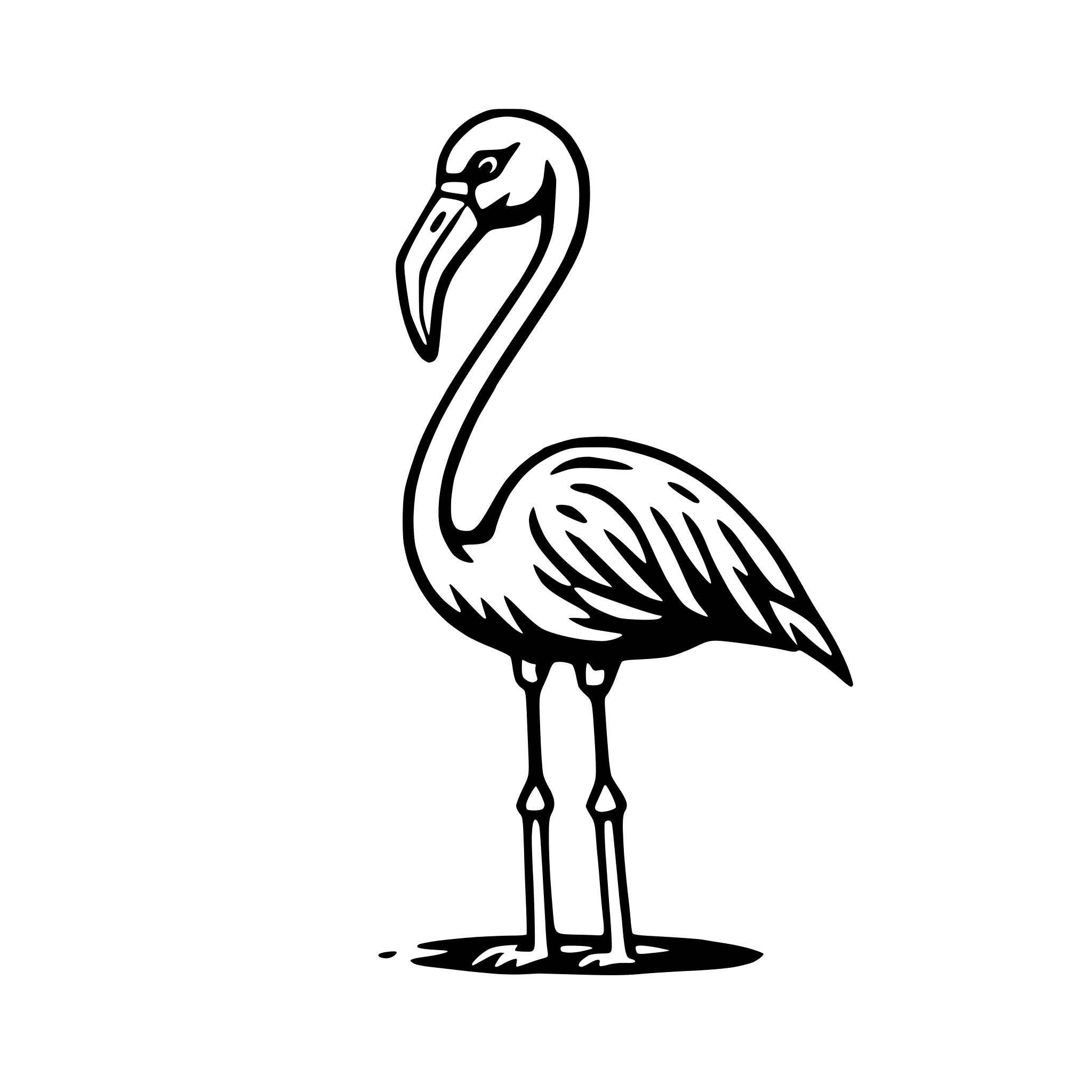 AI-generated SVG of 'flamingo with hula hoop'