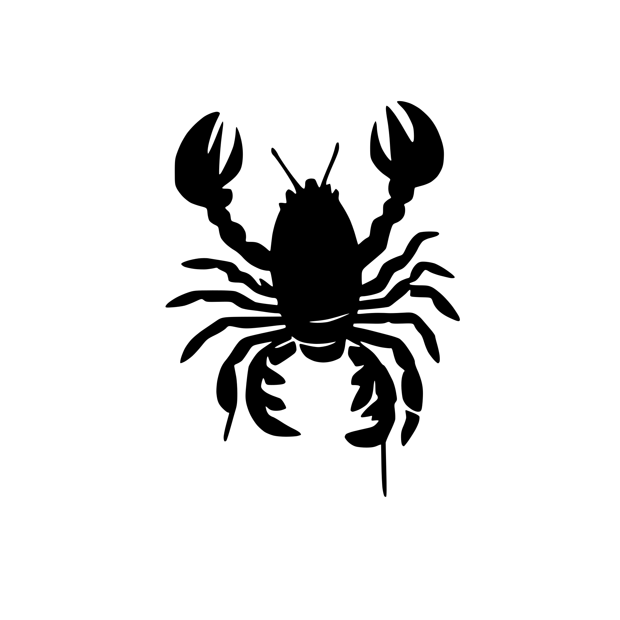 AI-generated SVG of 'crawfish silhouette outline'