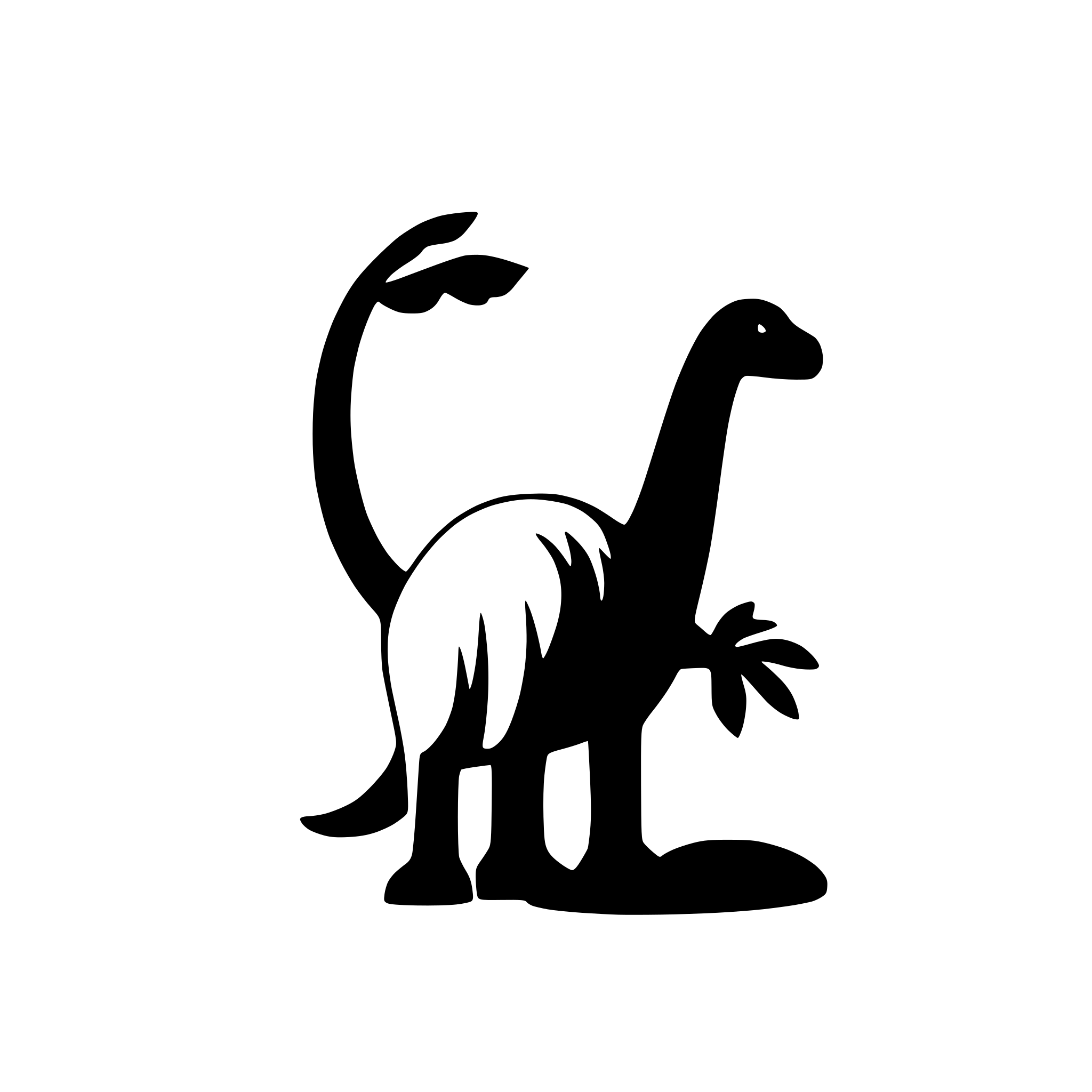 AI-generated SVG of 'plain color brontosaurus for a logo. as simple as posible'