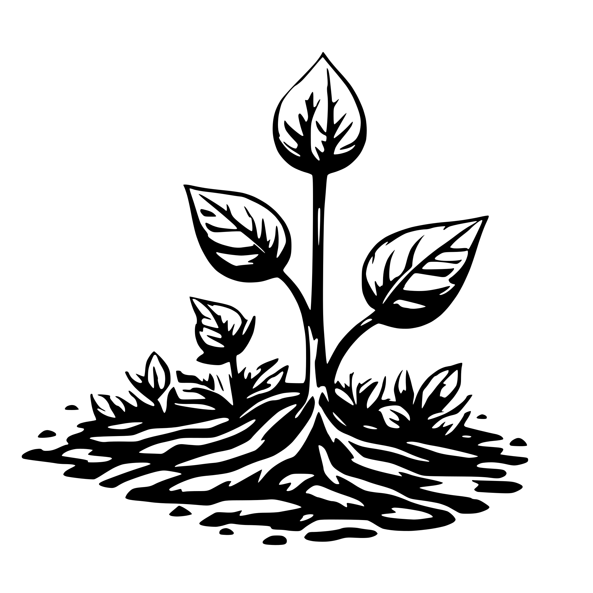 AI-generated SVG of a a little green shoot sprouted through the ground