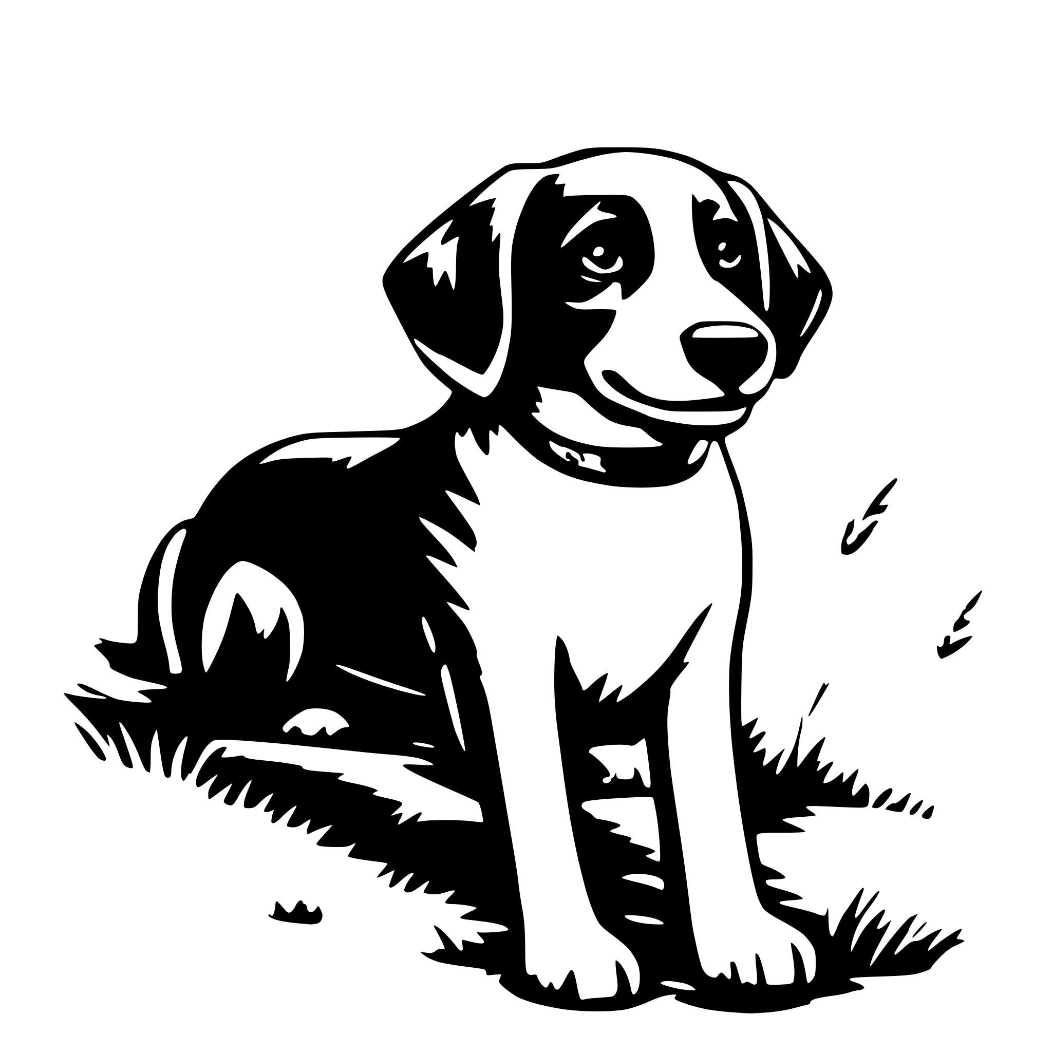AI-generated SVG of 'a dog in grass'