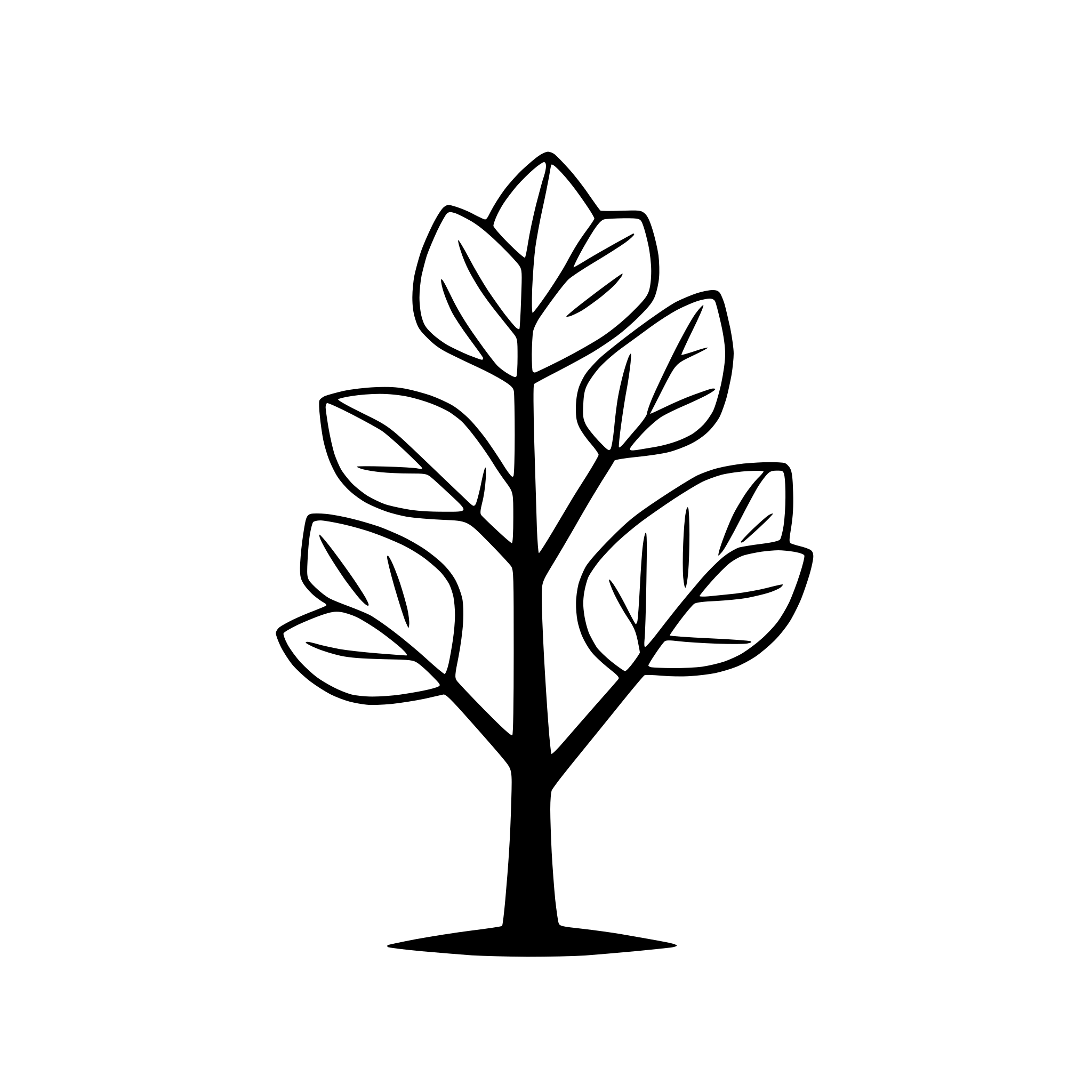 AI-generated SVG of a minimalist tree with leaves