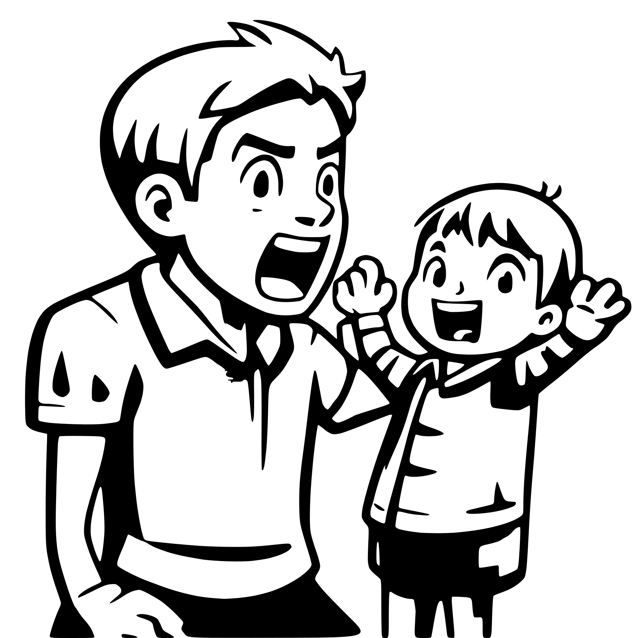 AI-generated SVG of a father shouting at his kid