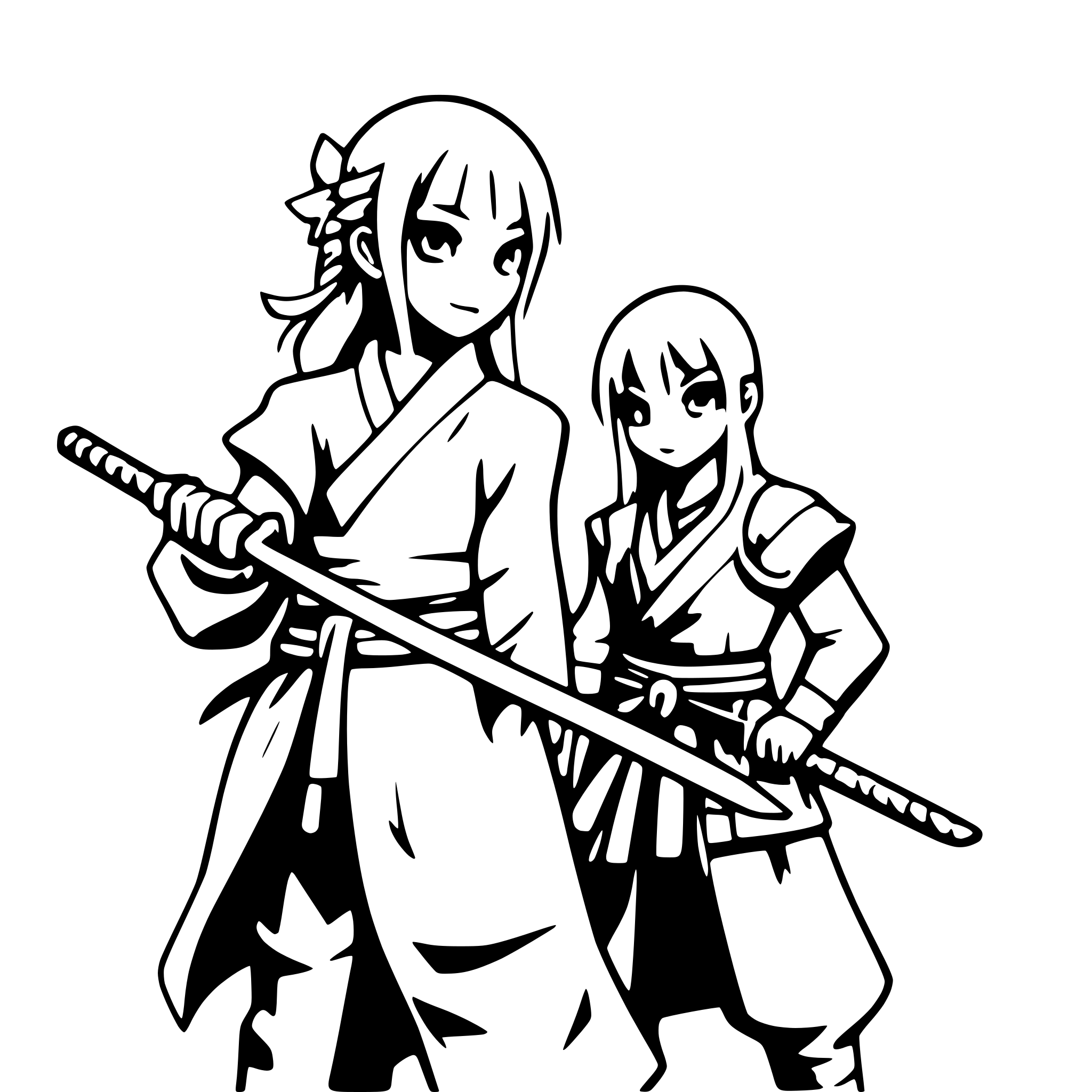 AI-generated SVG of 'samurai and dragon duel'