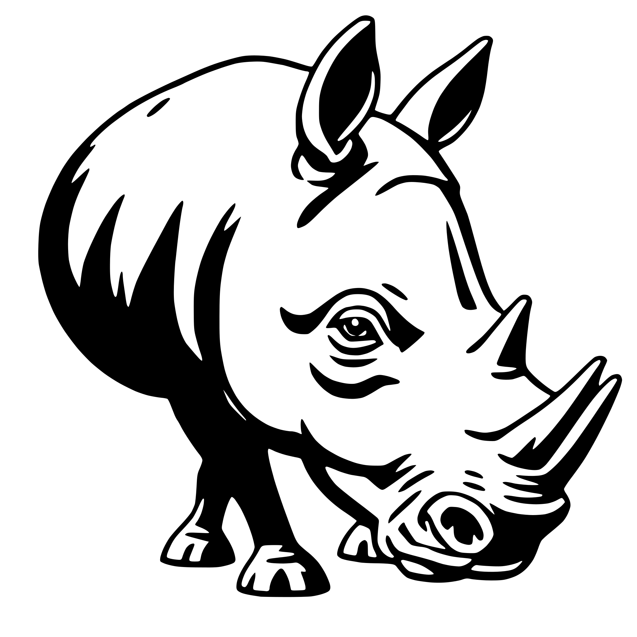 AI-generated SVG of a rhino