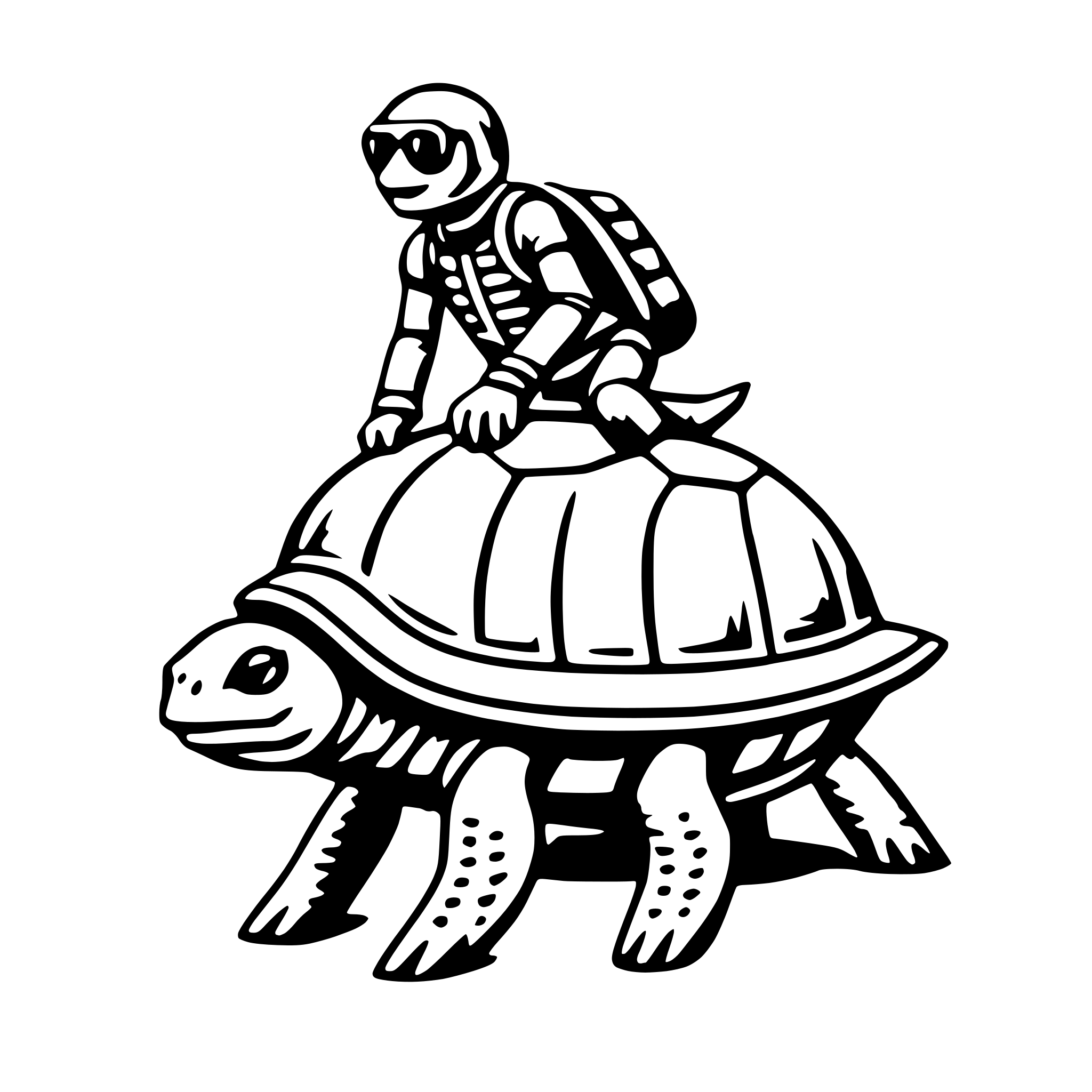 AI-generated SVG of a turtle with jetpack