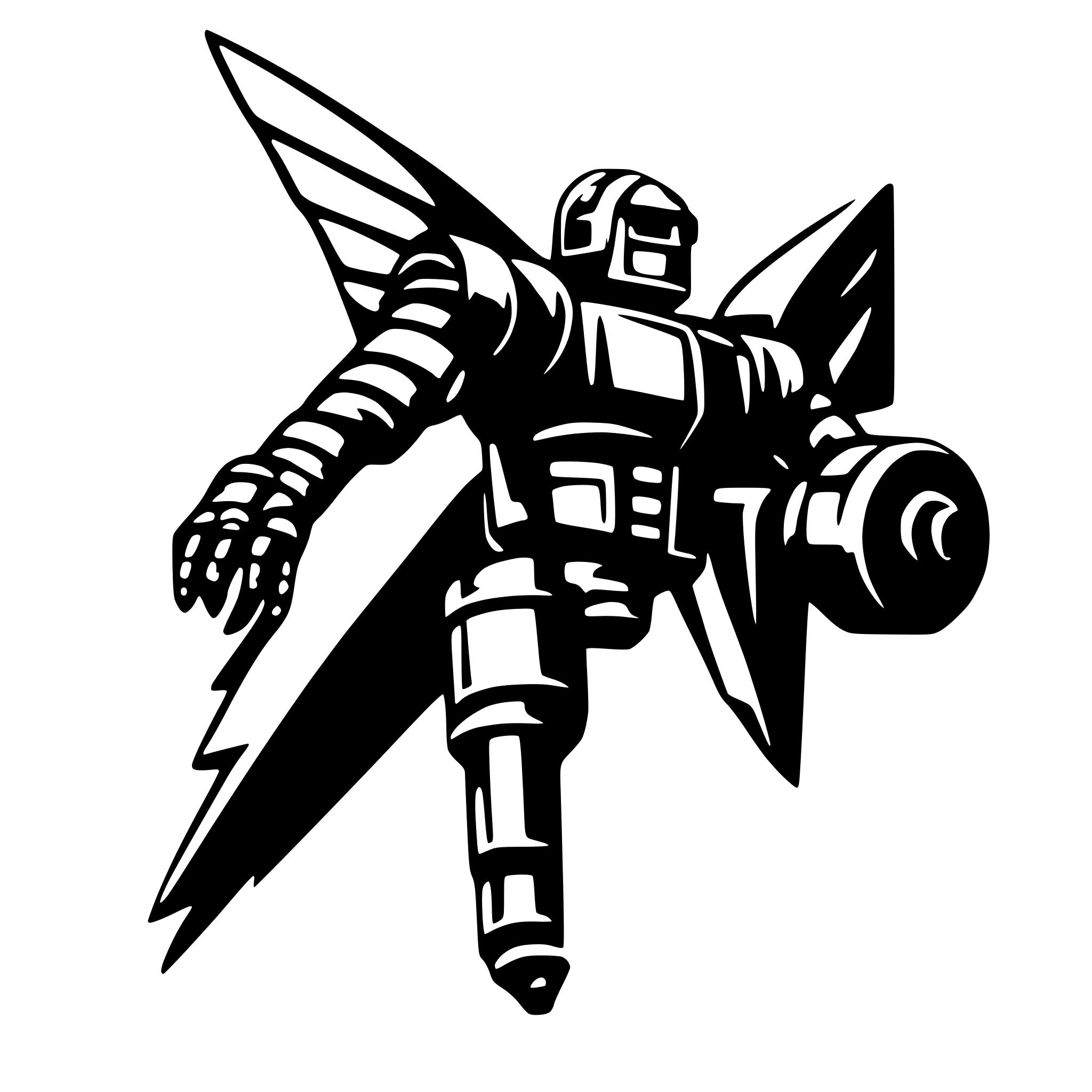 AI-generated SVG of 'transformer with wings'
