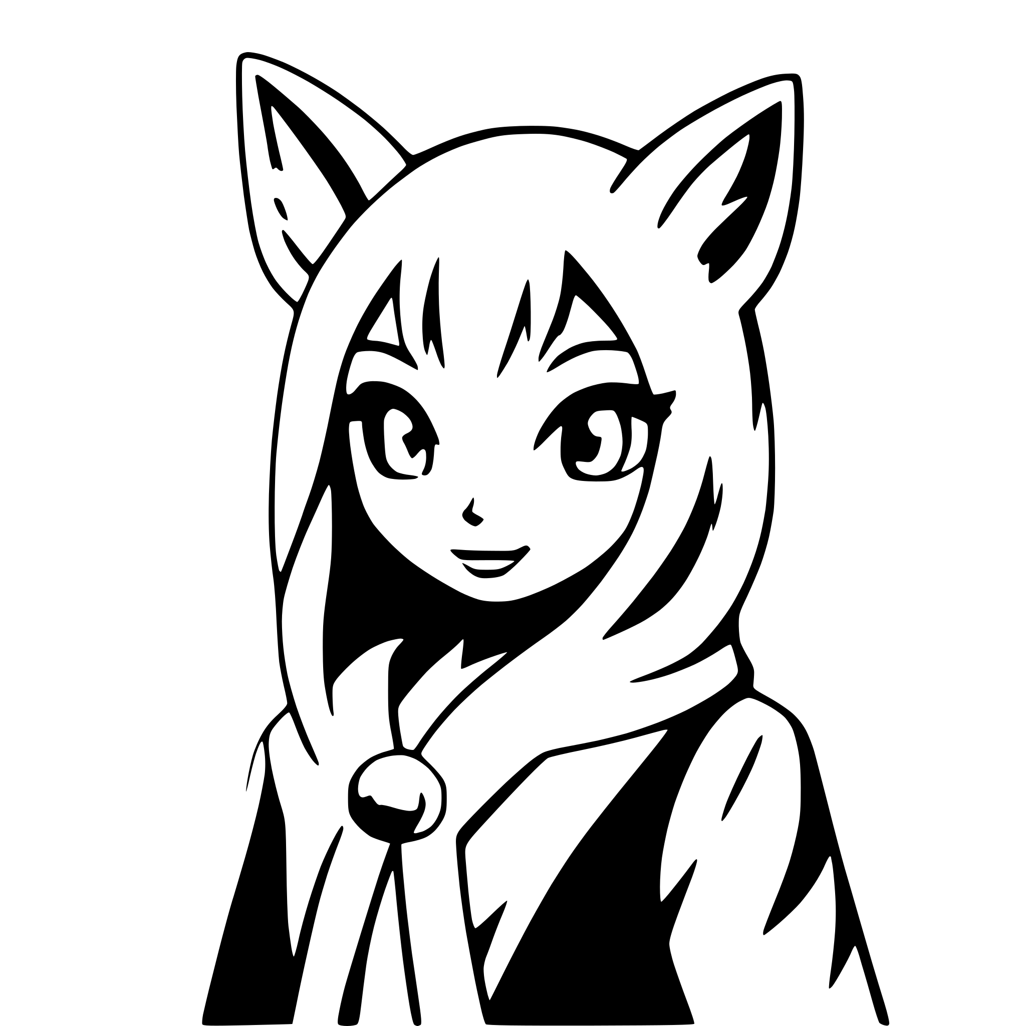 AI-generated SVG of 'fox spirit with glowing eyes'