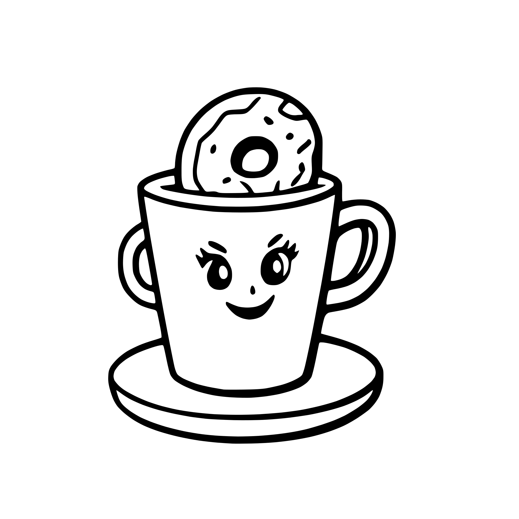 AI-generated SVG of a a donut and coffee cup high-fiving