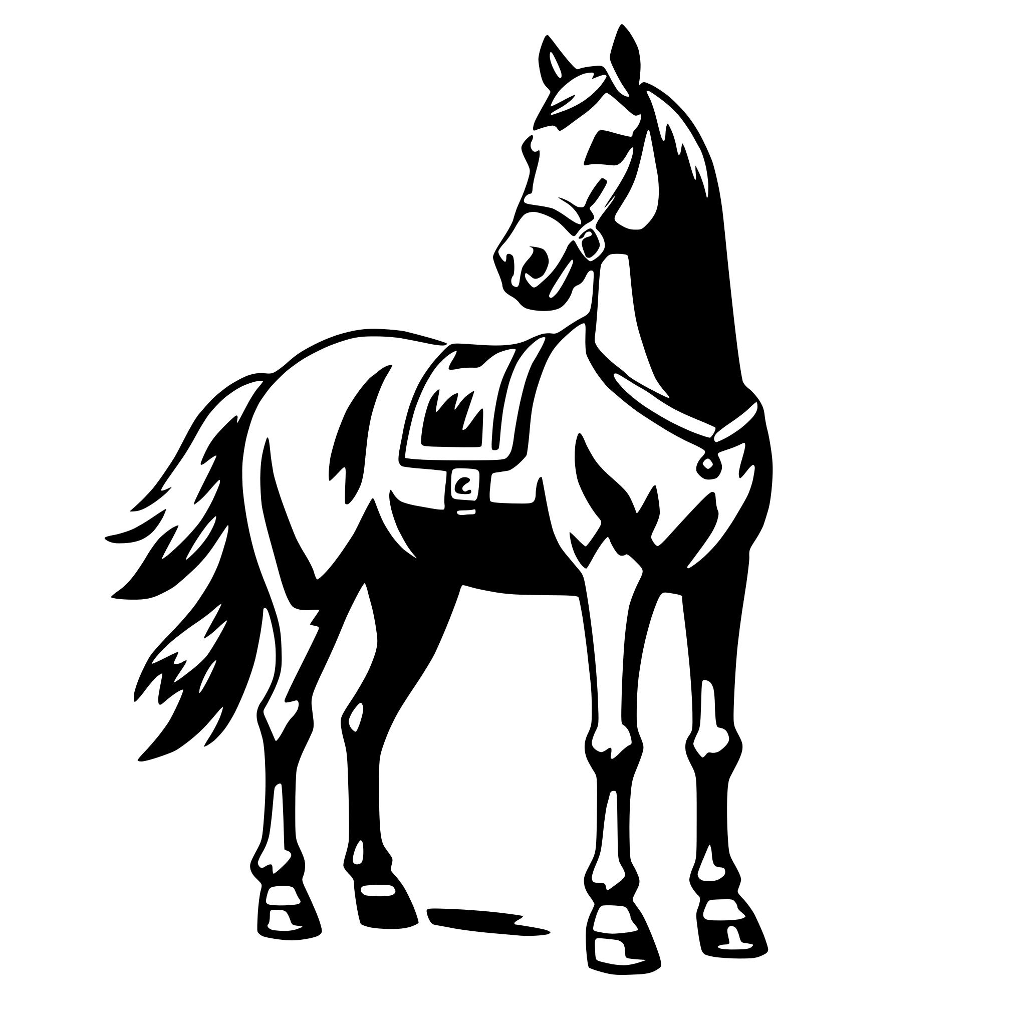 AI-generated SVG of a horse in tuxedo