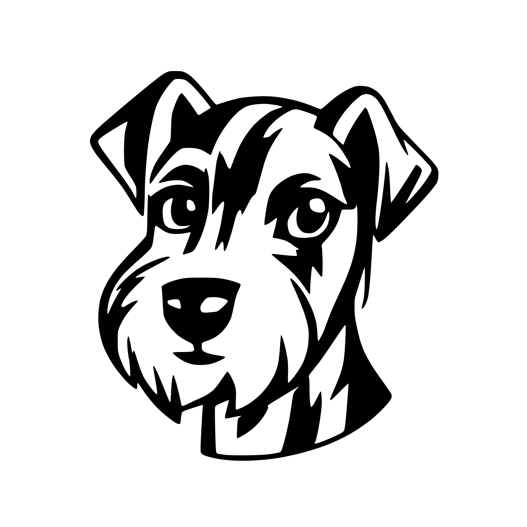 AI-generated SVG of a cute schnauzer head