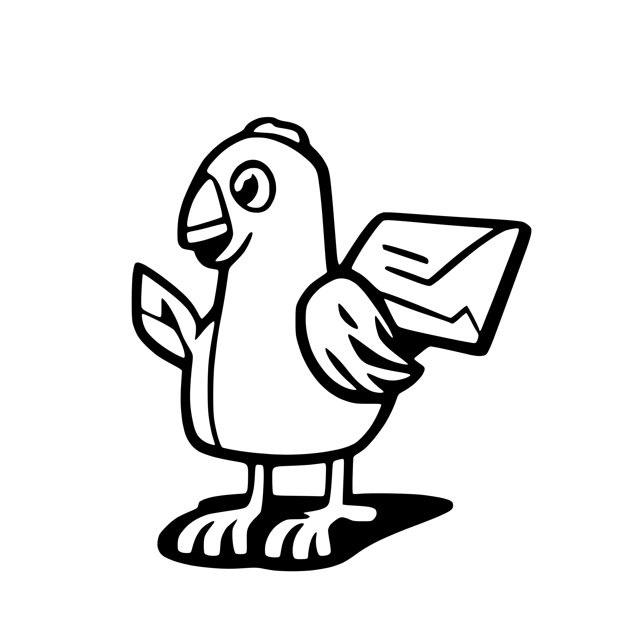 AI-generated SVG of 'pigeon mail'
