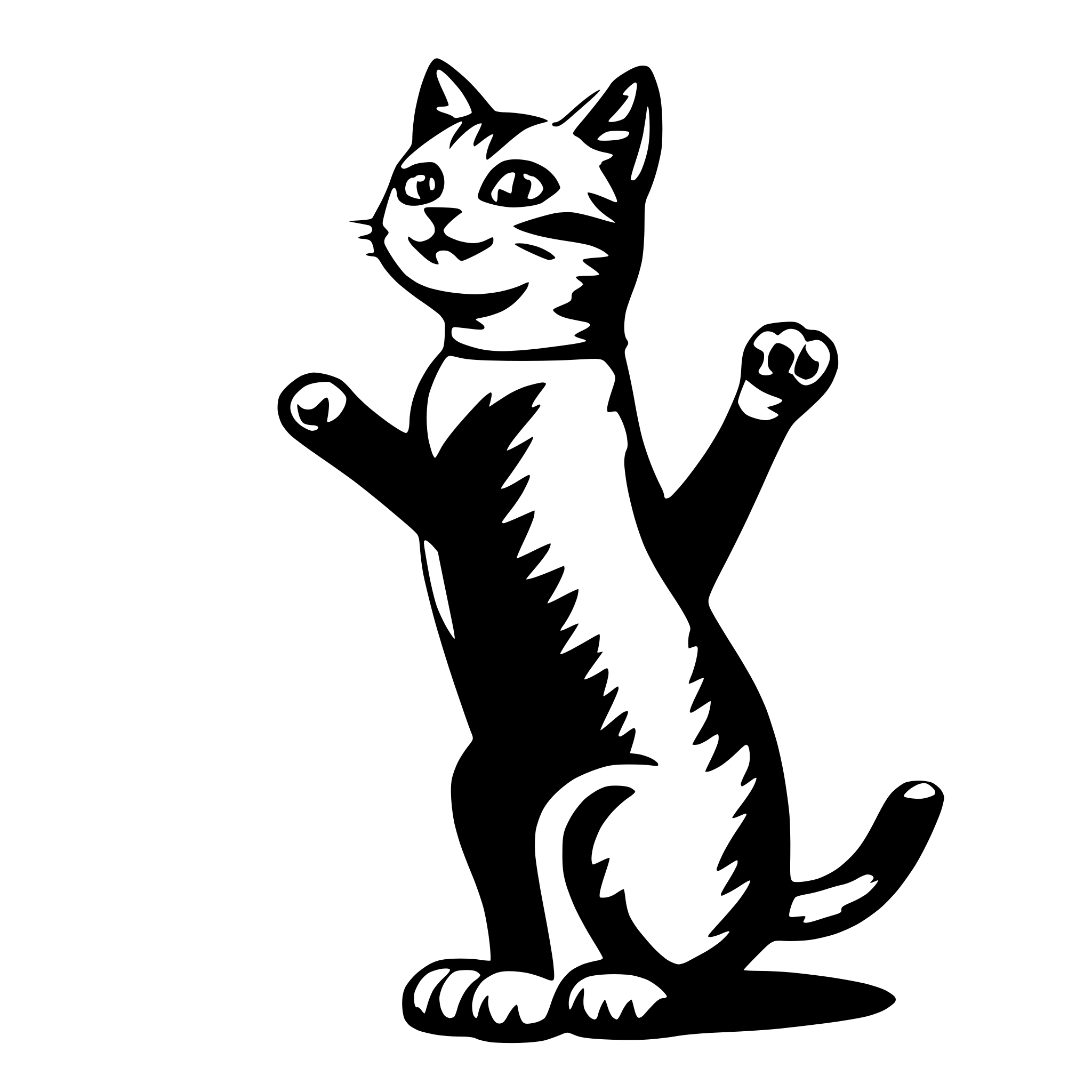 AI-generated SVG of 'cat waving'
