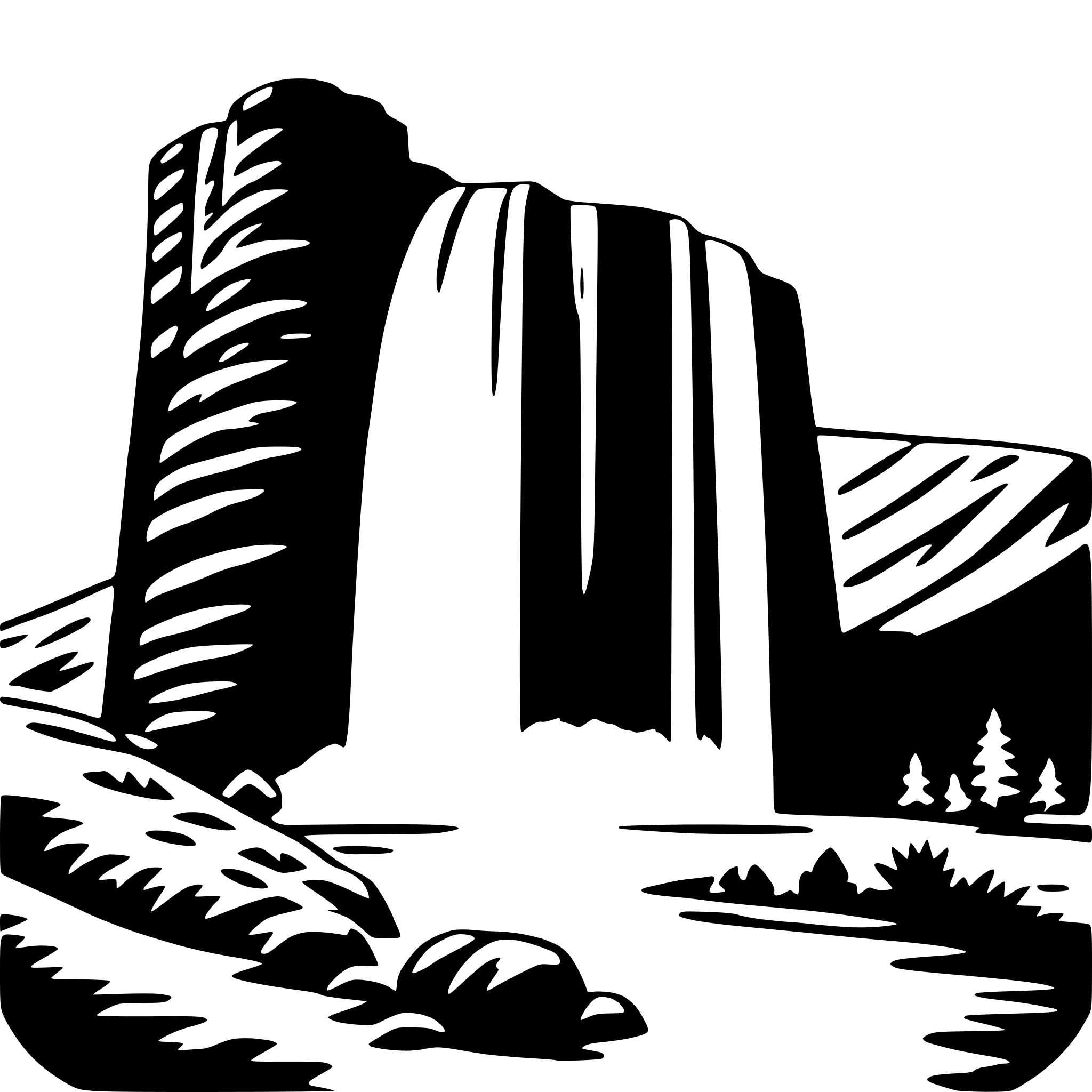 AI-generated SVG of a skogafoss