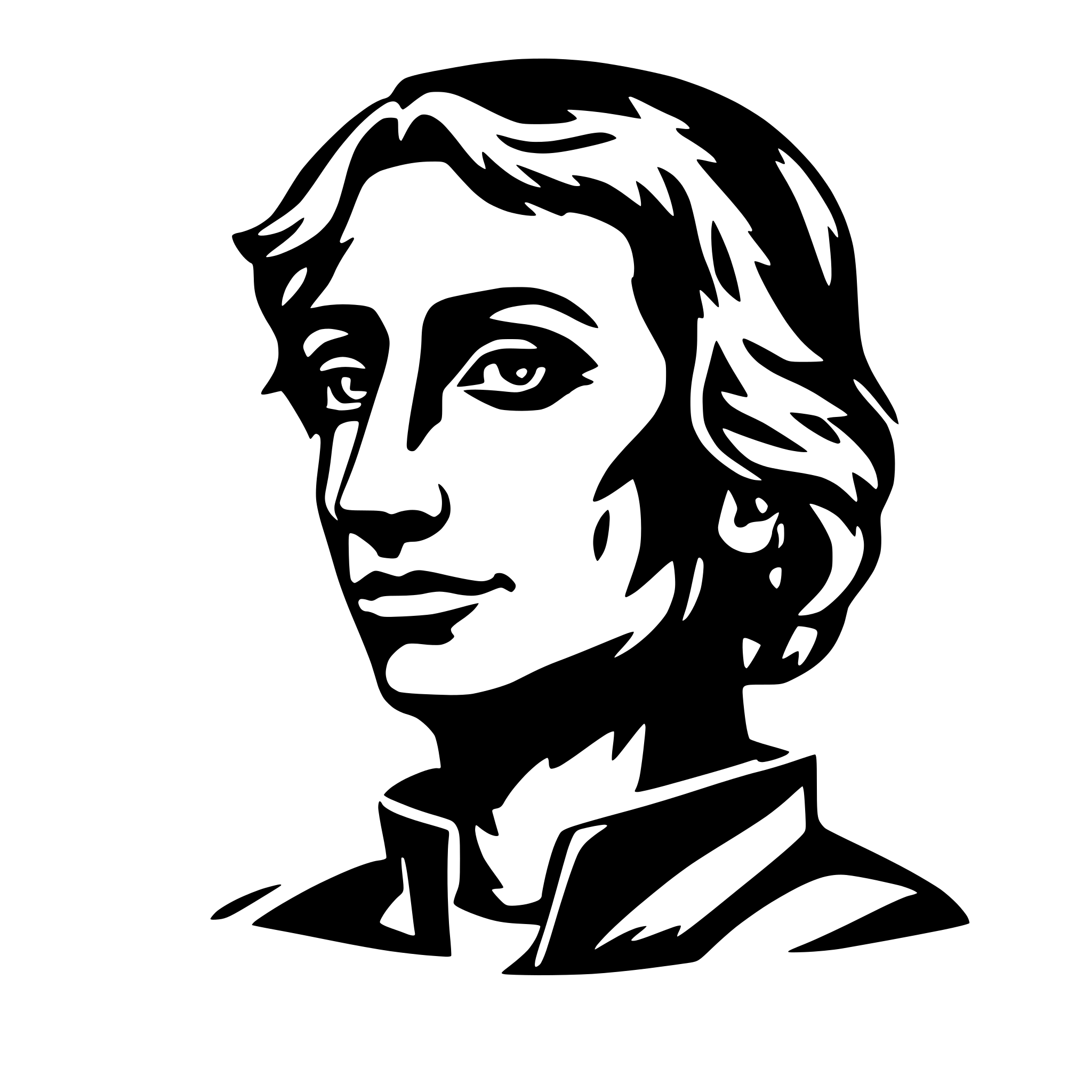 AI-generated SVG of 'person head and shoulder outline with dollar sign'