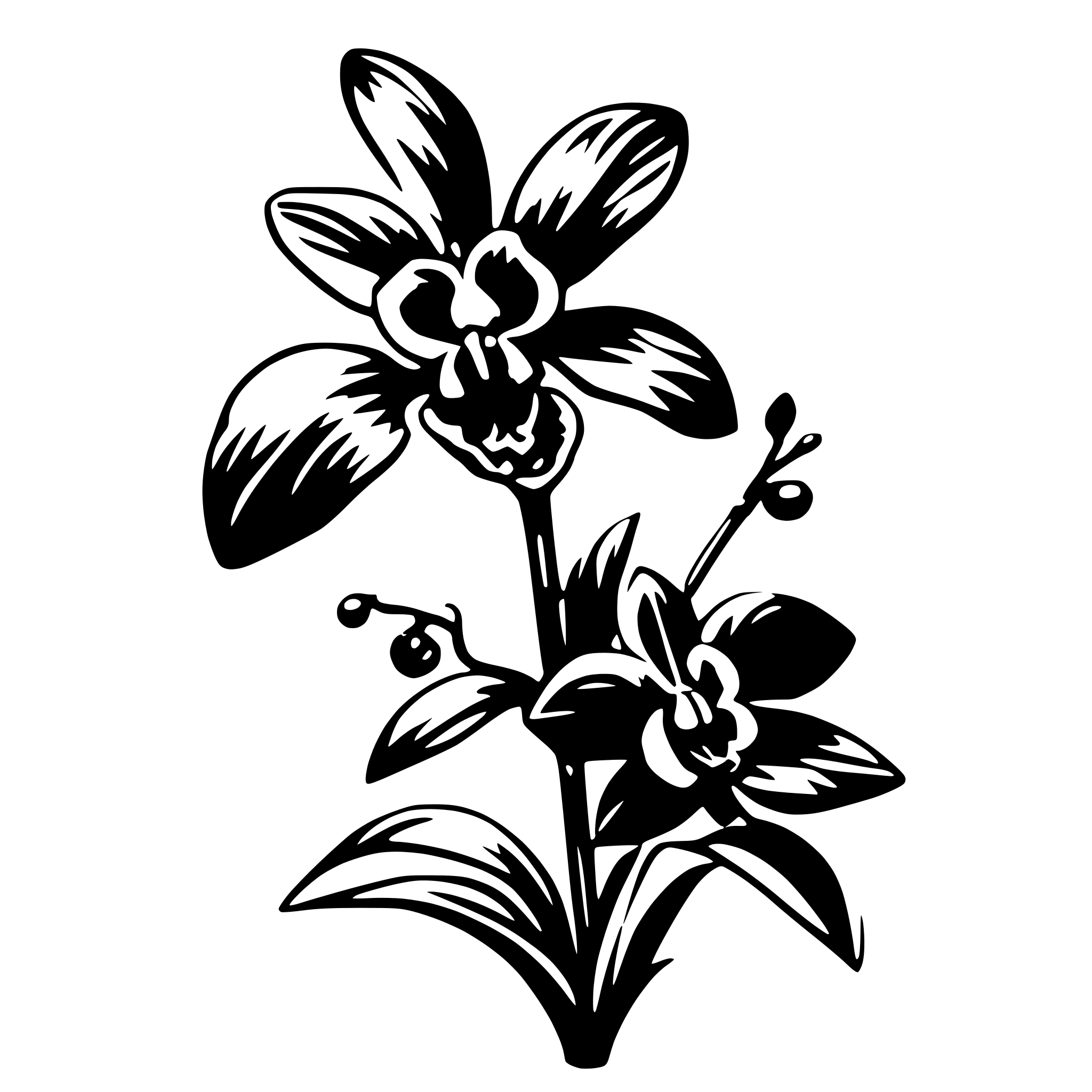 AI-generated SVG of 'orchids'