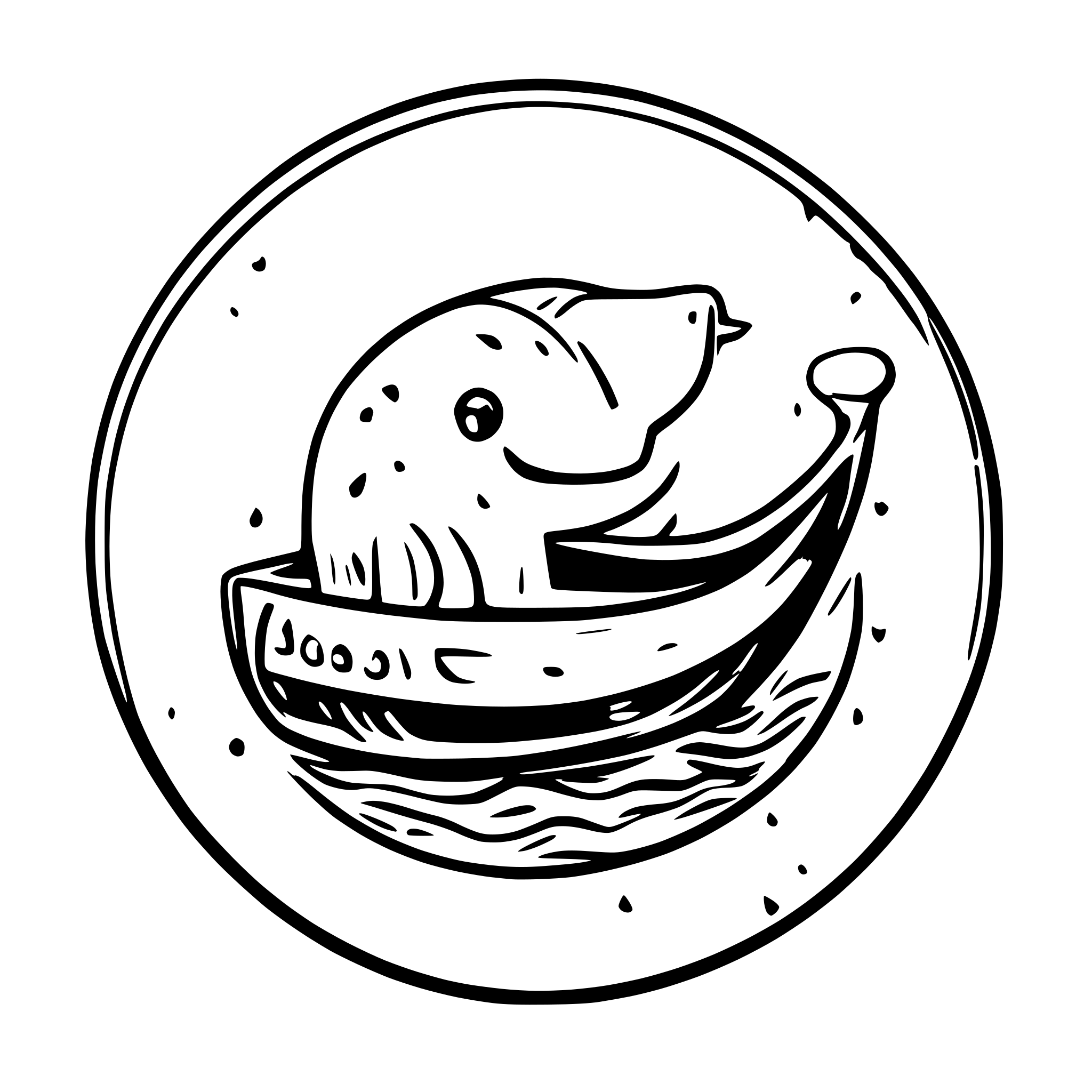 AI-generated SVG of a a cute whale playing a lute