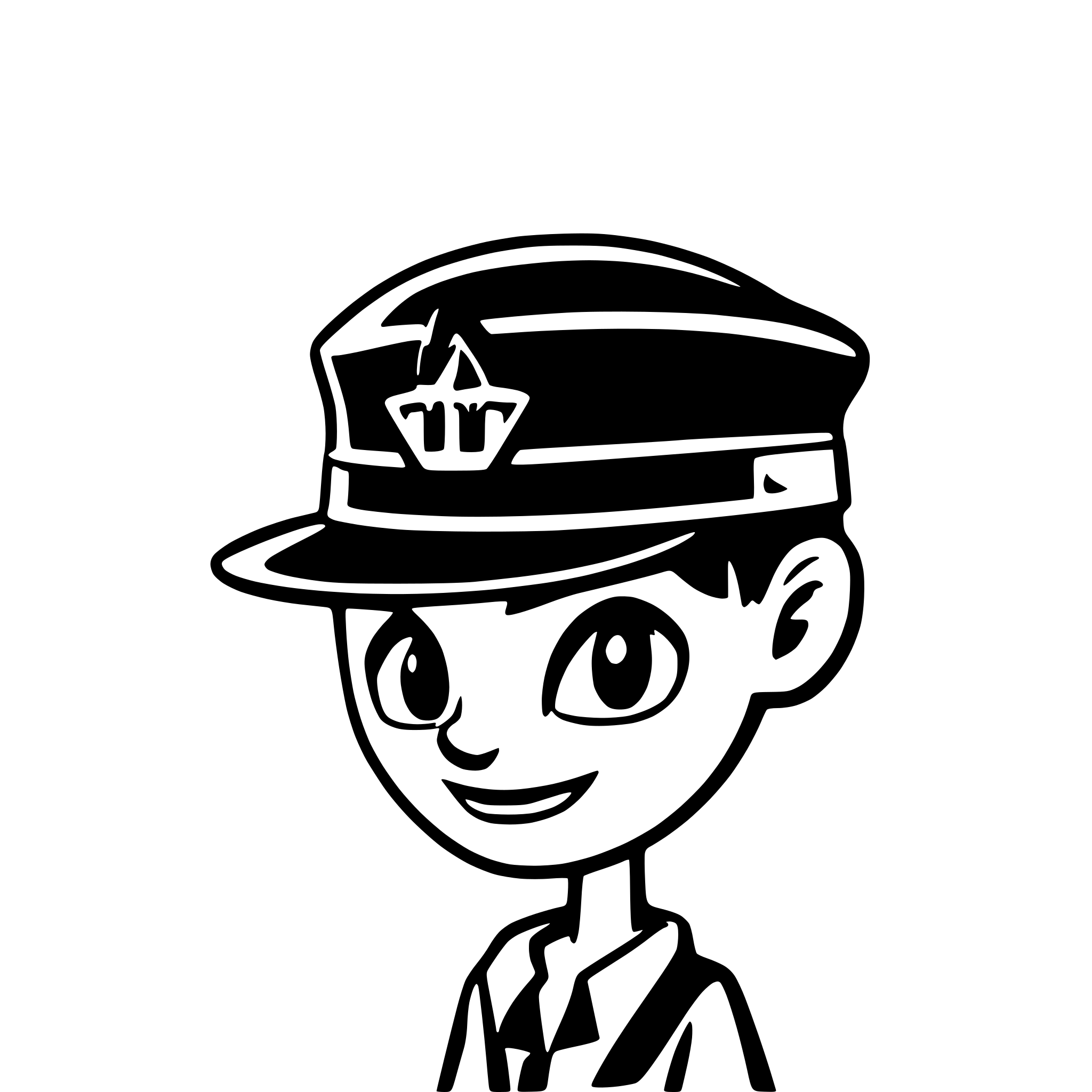 AI-generated SVG of a Hotel concierge named "Charms". Bellboy hat. Saying "Hi, I'm Charms. Your Otelier concierge. Please ask me anything about your data". I want it animated