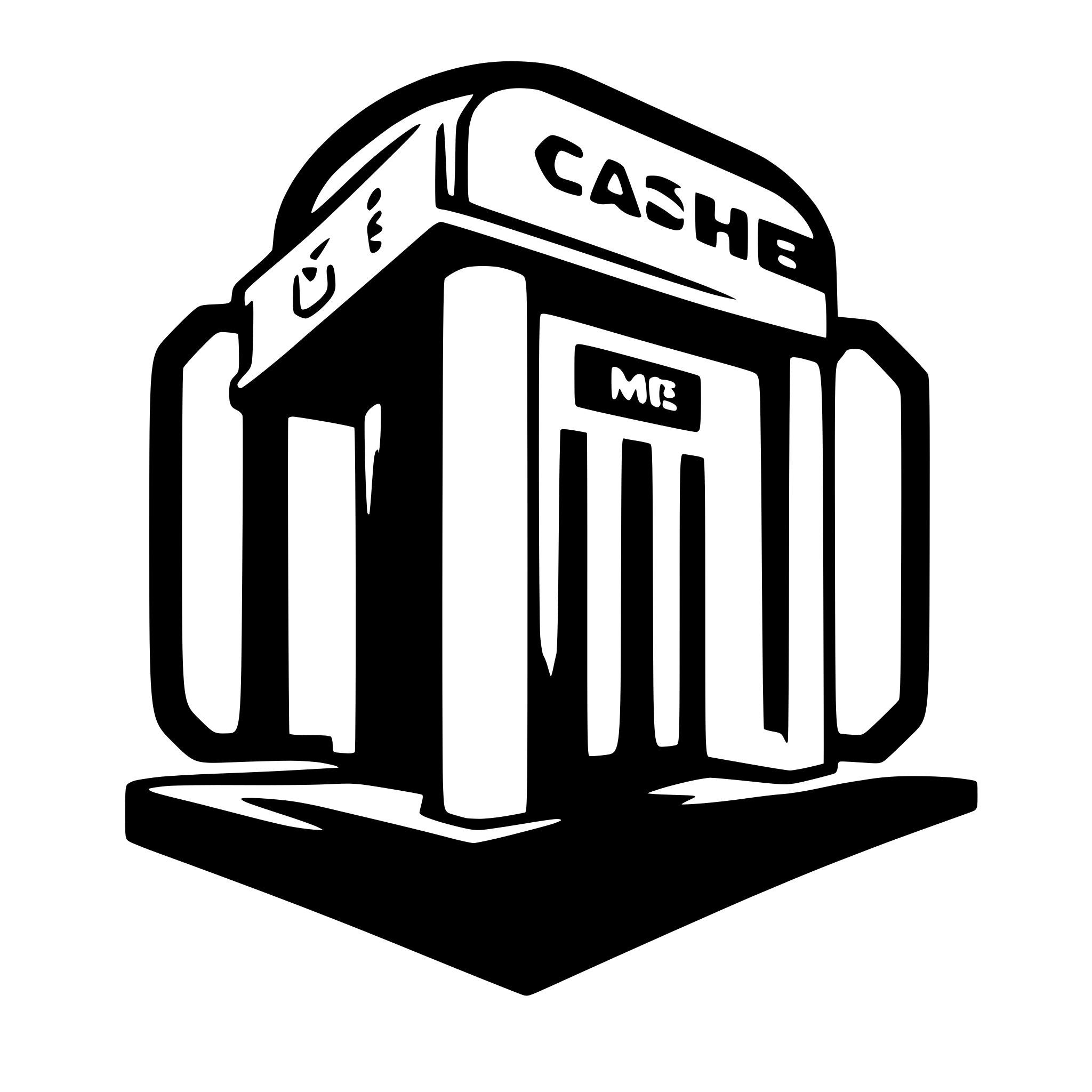 AI-generated SVG of 'A logo for a Cash transaction management application for businesses called "CashMe" with a minimilistic white and black color scheme'