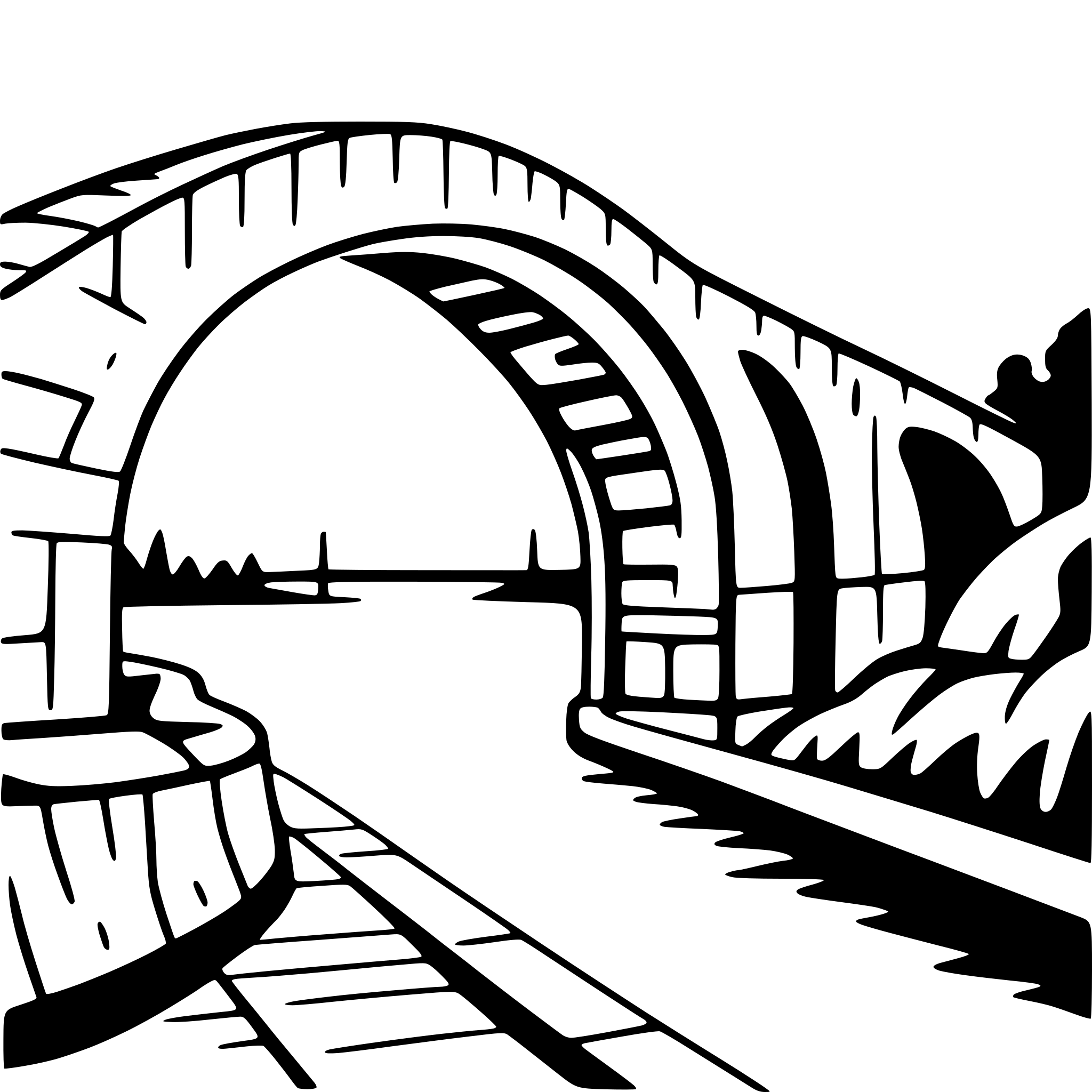 AI-generated SVG of 'bridge arching over river'