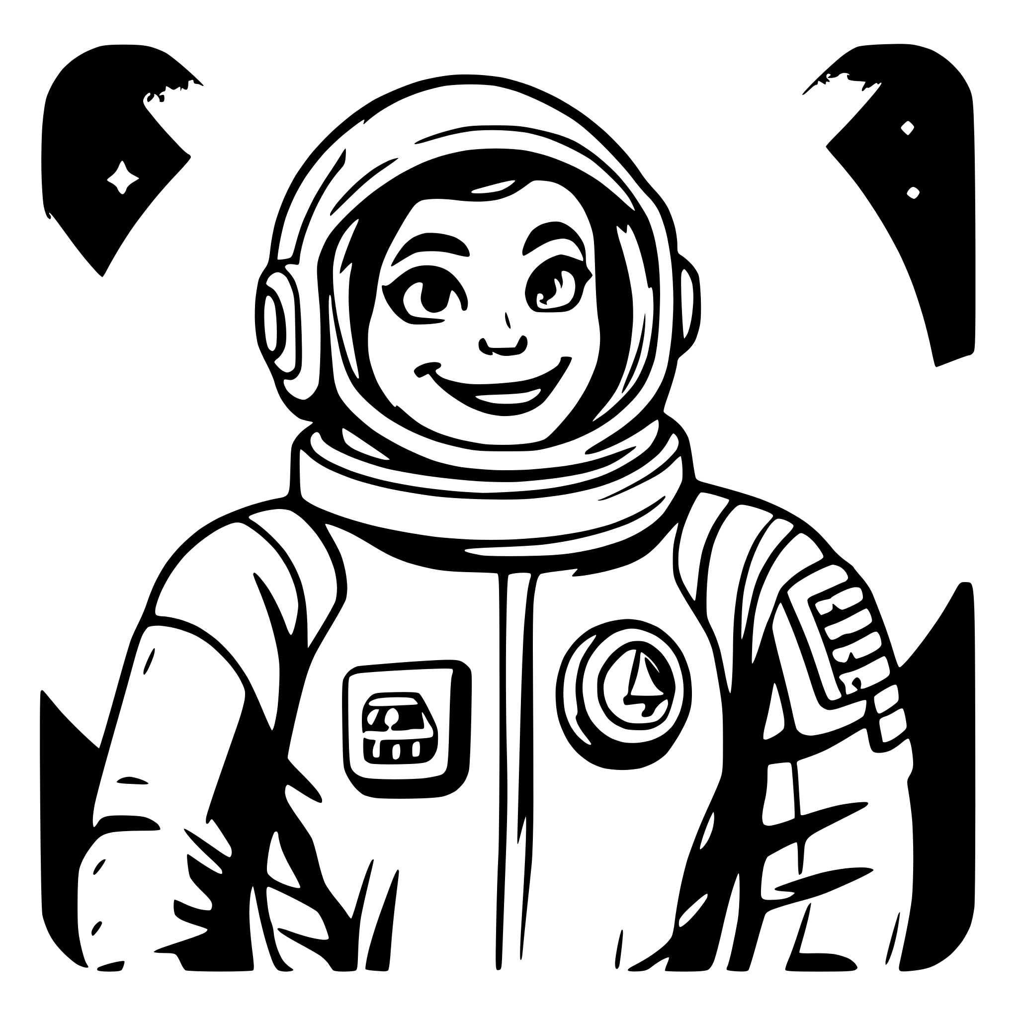 AI-generated SVG of a A psychedelic cartoon of a cosmonaut, in color AI-generated SVG of a A psychedelic cartoon of a cosmonaut, in color